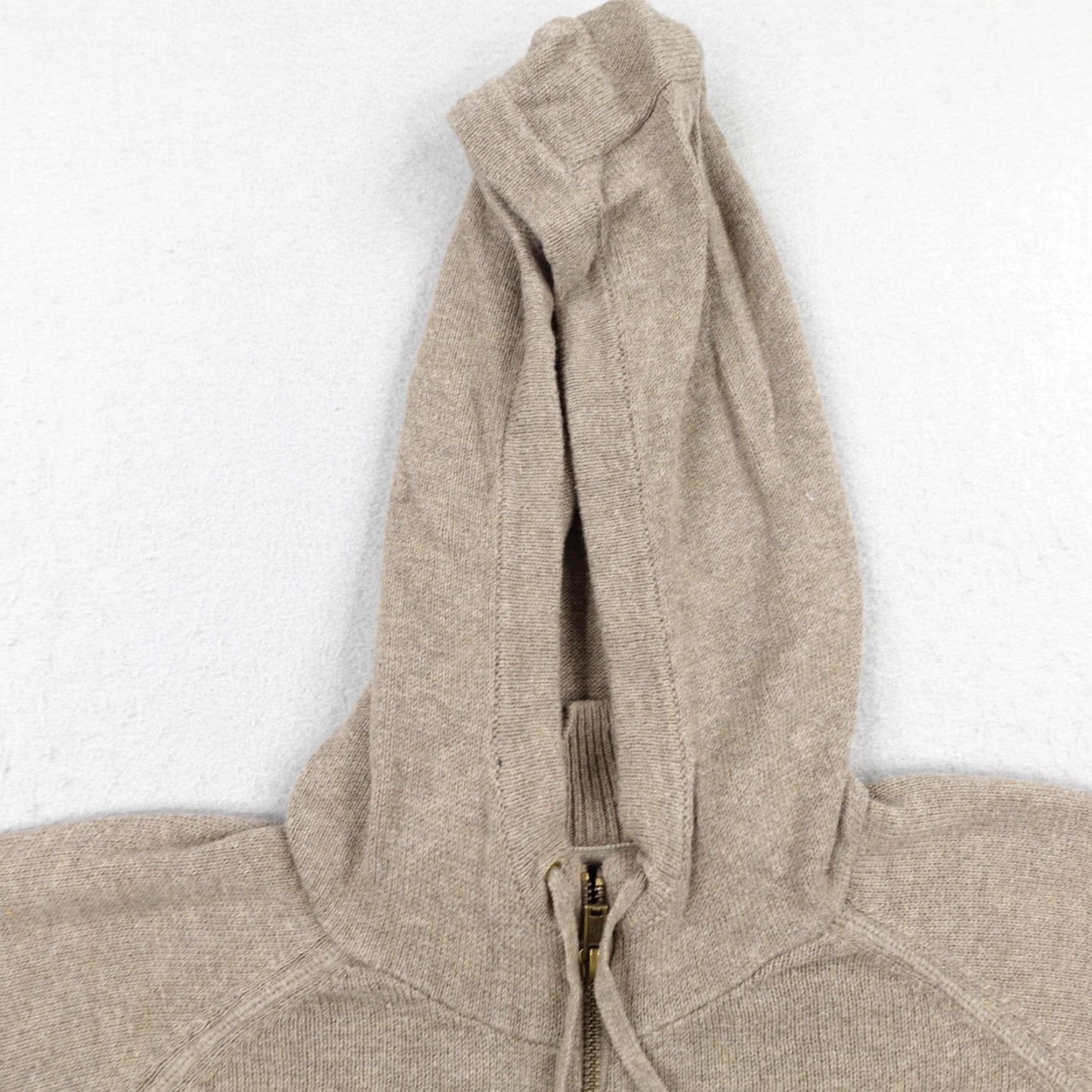 Gap Gap Sweater Mens Large Beige Tan Full Zip Hoodie Knit Cotton Wool Blend Pockets Size US L / EU 52-54 / 3 - 2 Thumbnail