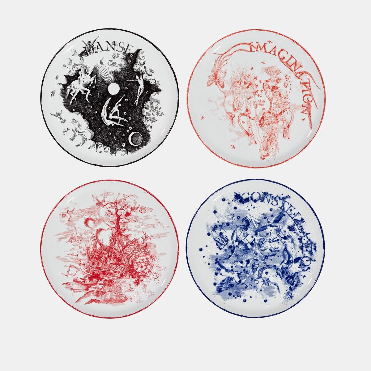 Dior o1bcso1str0624 Size: OS / 4 Set Dinner Plates in Multicolor Size ONE SIZE - 1 Thumbnail