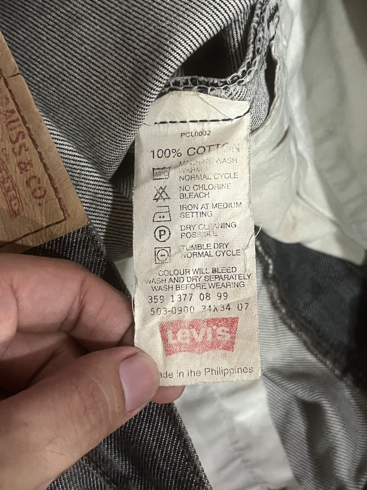Levi's ⚡️Distressed⚡️Vintage Levi’s 503 Mud Washed Frayed Leg Jeans Size US 34 / EU 50 - 18 Thumbnail