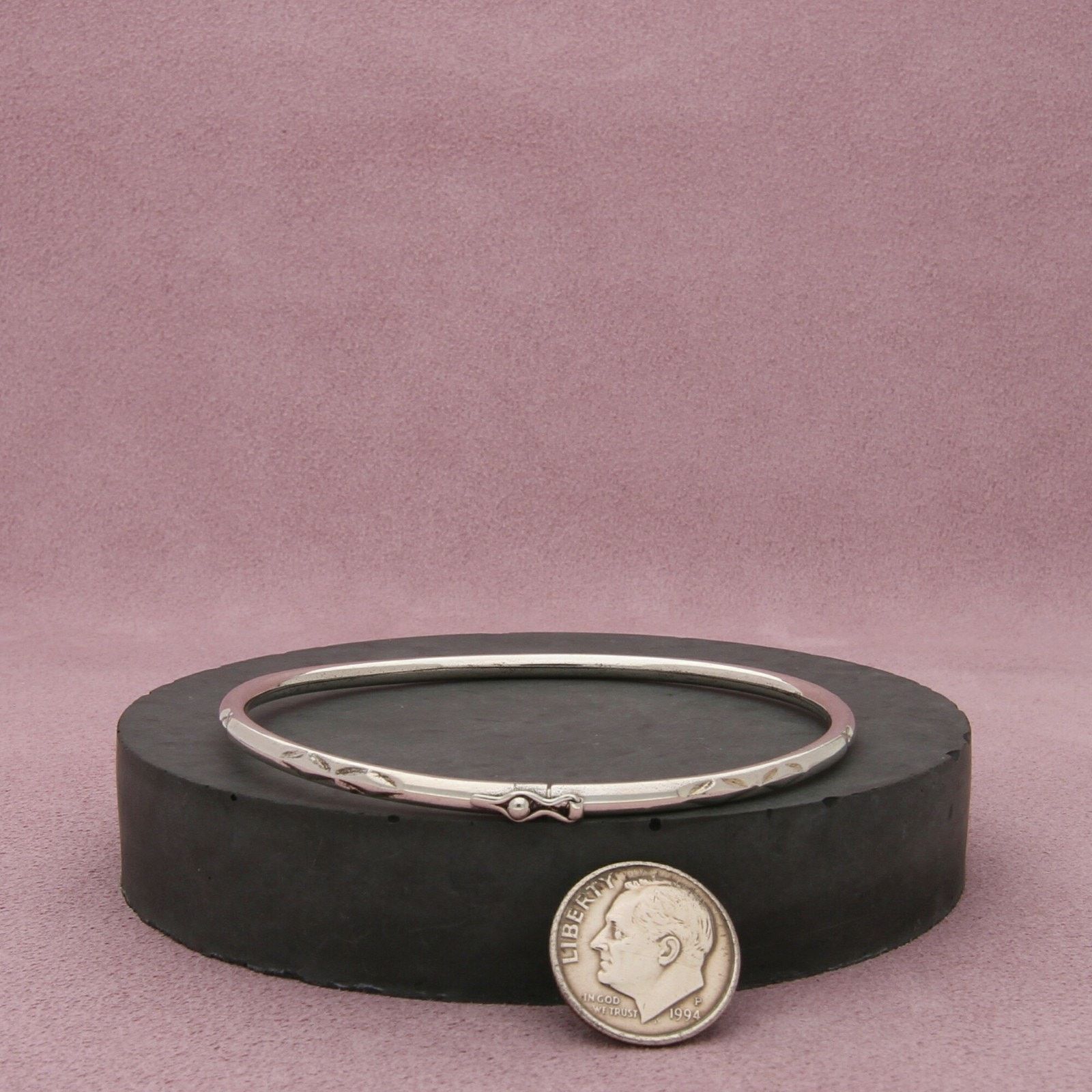 Sterling Silver sterling silver 3mm diamond-cut bracelet size 7.75in Size ONE SIZE - 2 Thumbnail