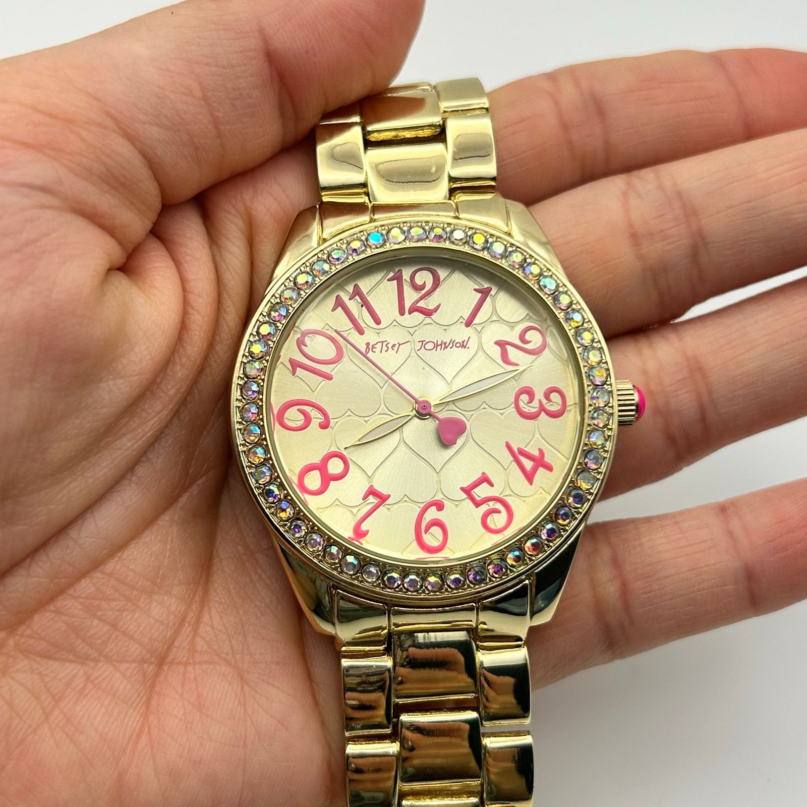 Betsey Johnson Gold-tone Watch with Blue Dial and Crystal Accents Betsey Johnson Gold Tone Crystals St. Steel Women main image 2