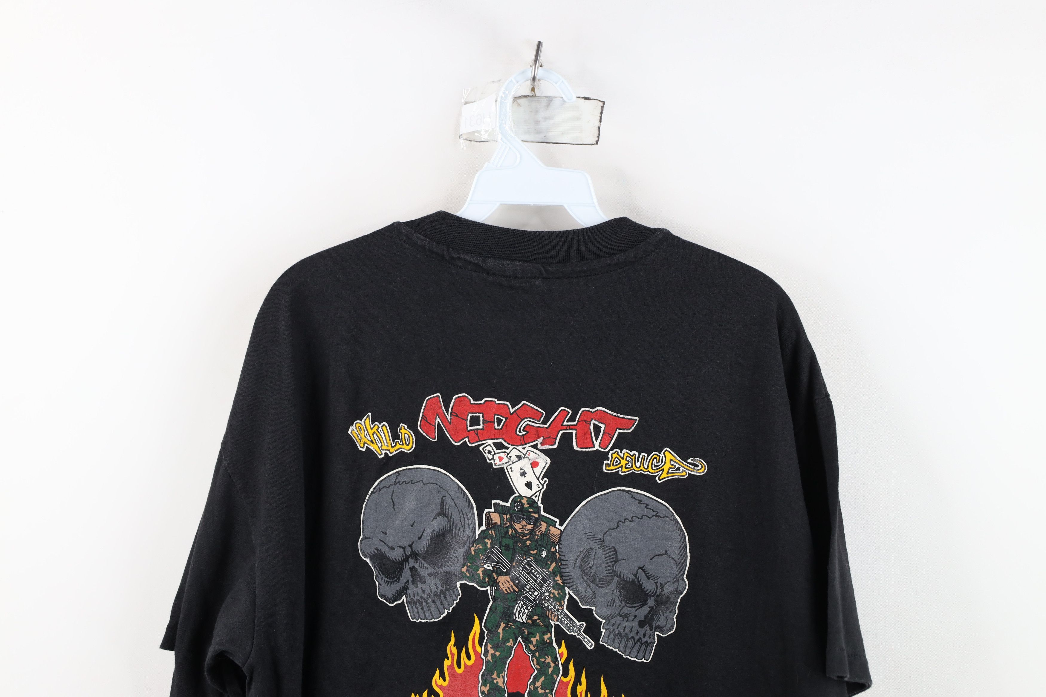Vintage Vintage 90s 38th Infantry Night Stalkers Army T-Shirt Black Size US L / EU 52-54 / 3 - 11 Thumbnail