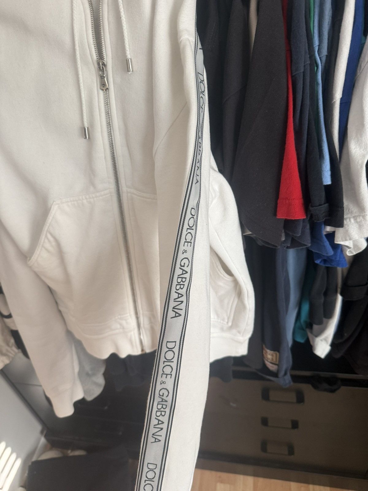 Dolce & Gabbana Vintage 2003 Dolce & Gabbana Full Zip White Hoodie Jacket Size US S / EU 44-46 / 1 - 3 Thumbnail