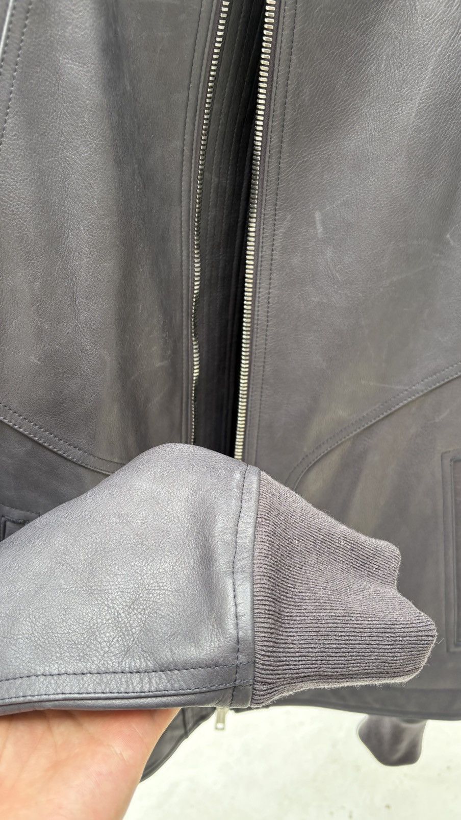 Rick Owens 19SS RICK OWENS INTARSIA LEATHER JACKET Size US L / EU 52-54 / 3 - 3 Thumbnail
