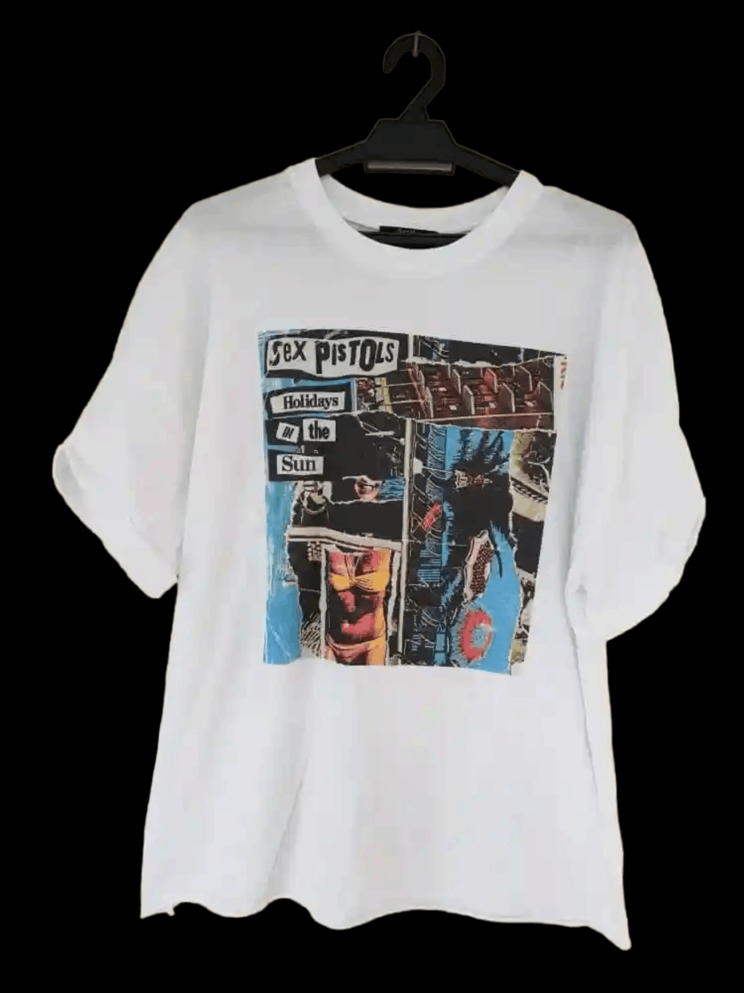 image of Band Tees x Bershka Sex Pistol Band Tee in White, Men's (Size Medium)