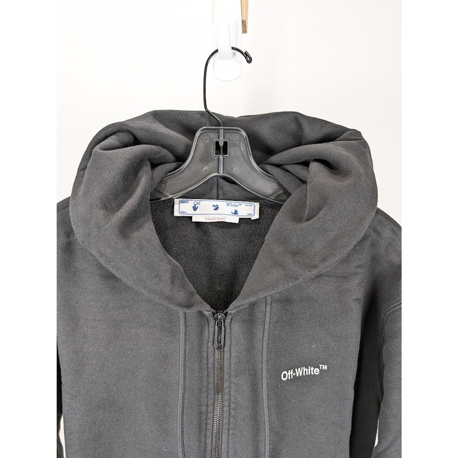 Off-White o1rshd1 Chain Arr Slim Zip Hoodie in Black/White Size US XXL / EU 58 / 5 - 5 Thumbnail