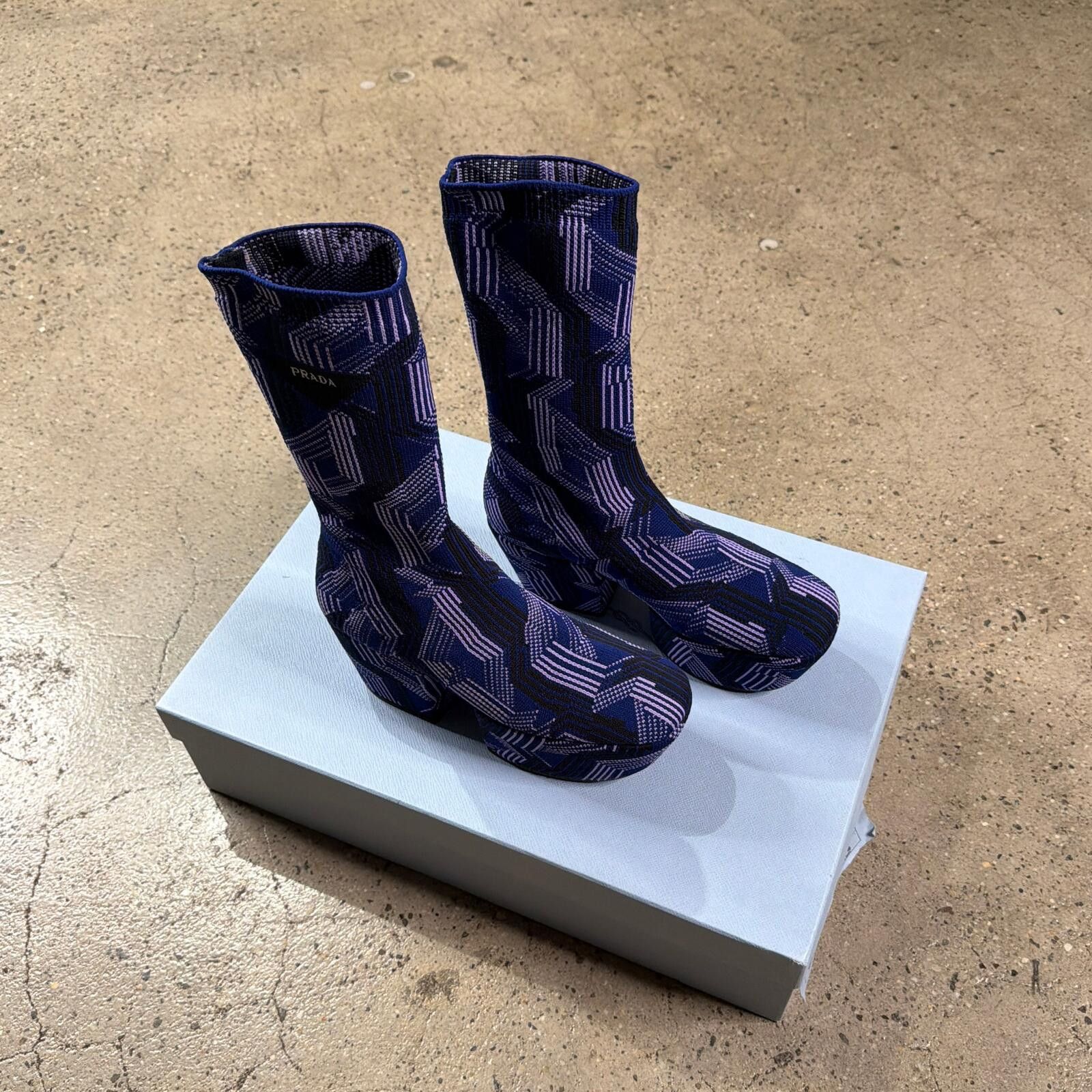 Prada Prada Argyle Knit Stretch Boots Size US 6 / EU 39 - 12 Thumbnail