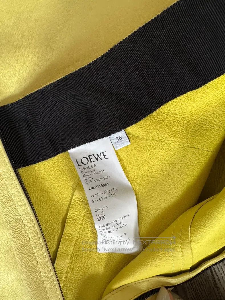 Loewe Loewe Cream Yellow Lamb Leather Skirt Size 24" / US 00 / IT 34 - 3 Thumbnail