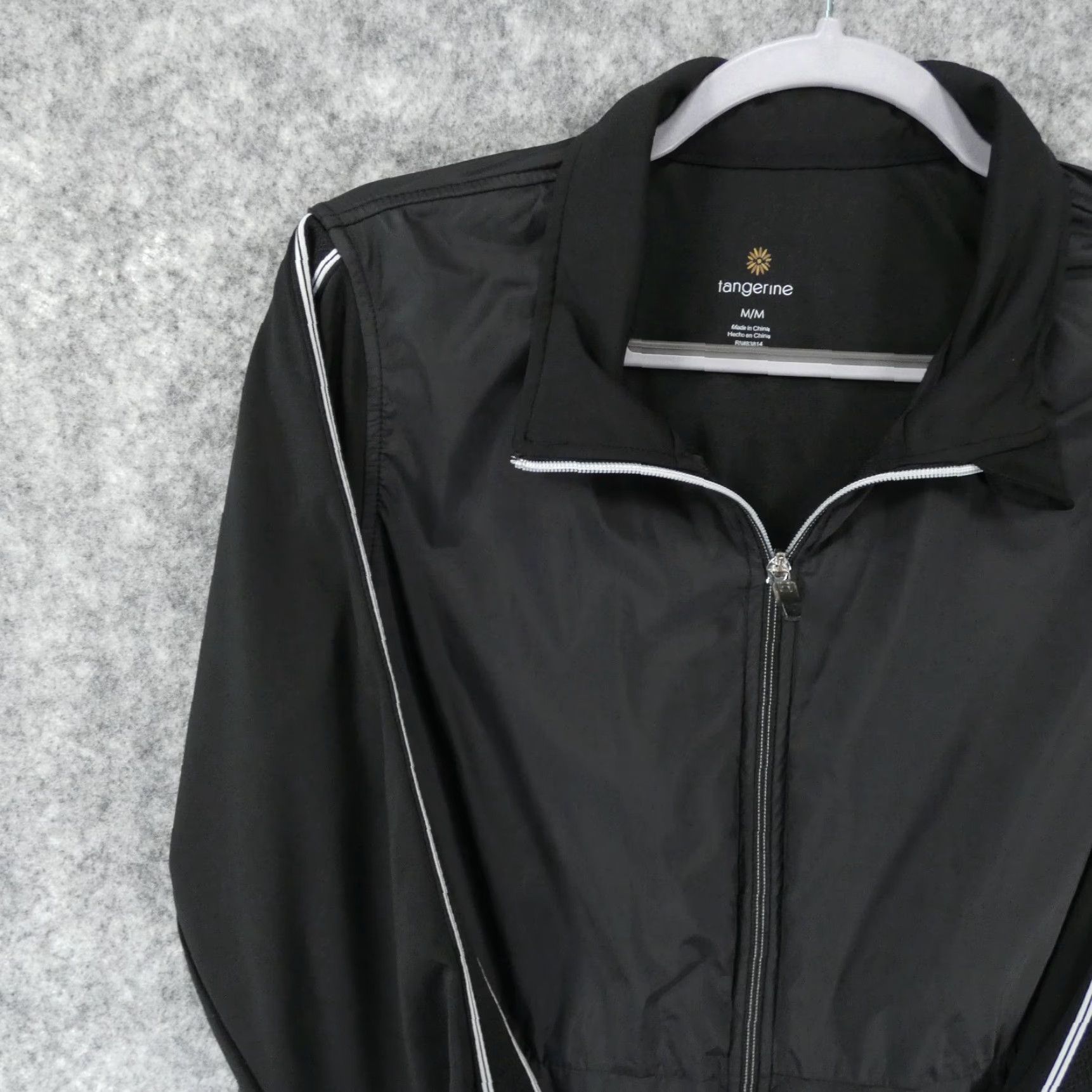 Vintage Tangerine Jacket Womens Medium Black Full Zip Softshell Workout Yoga Size M / US 6-8 / IT 42-44 - 3 Thumbnail