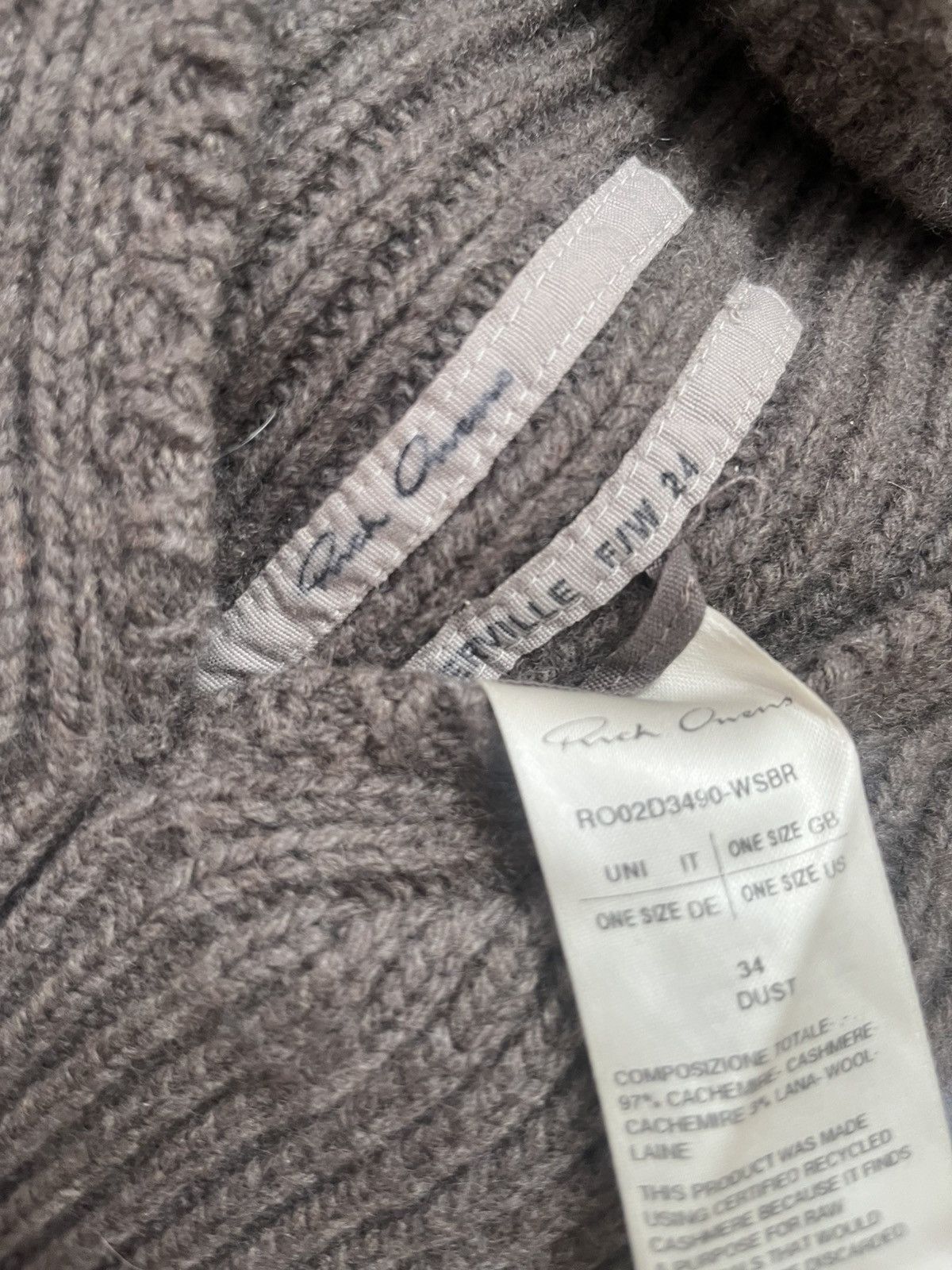 Rick Owens Rick Owens FW24 Porterville hat/beanie Size ONE SIZE - 4 Thumbnail