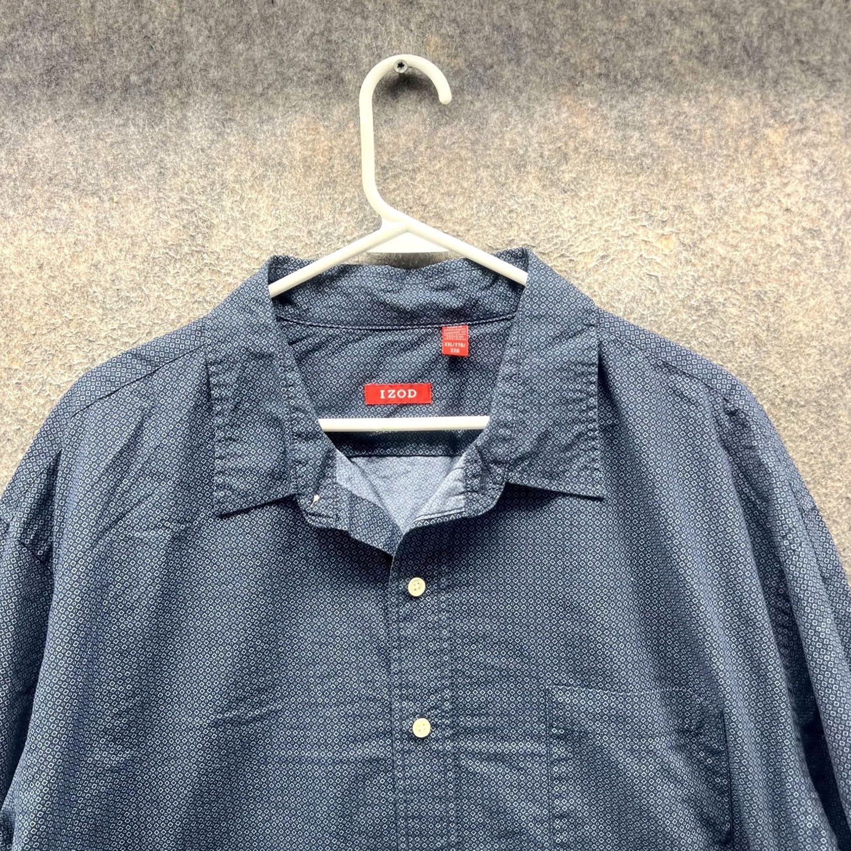 Izod IZOD Shirt Mens 2XL Blue Geometric Long Sleeve Button Front Pocket NEW Woven Size US XXL / EU 58 / 5 - 4 Thumbnail