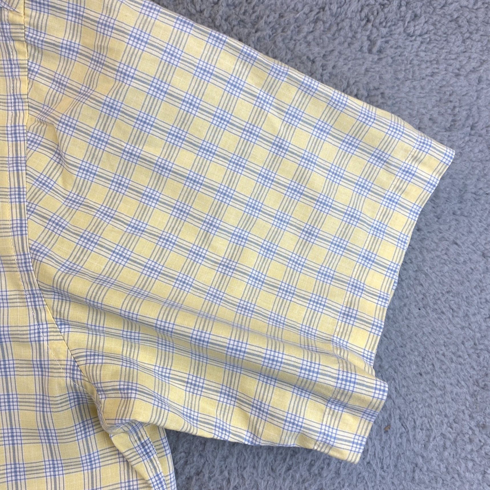 Tommy Hilfiger Tommy Hilfiger yellow Dress Shirt Top Short Sleeve Cotton XL 46-37 Regular Dress Shirt Classic Fit Men / 100% Cotton / Pocket Button Size US XL / EU 56 / 4 - 4 Thumbnail