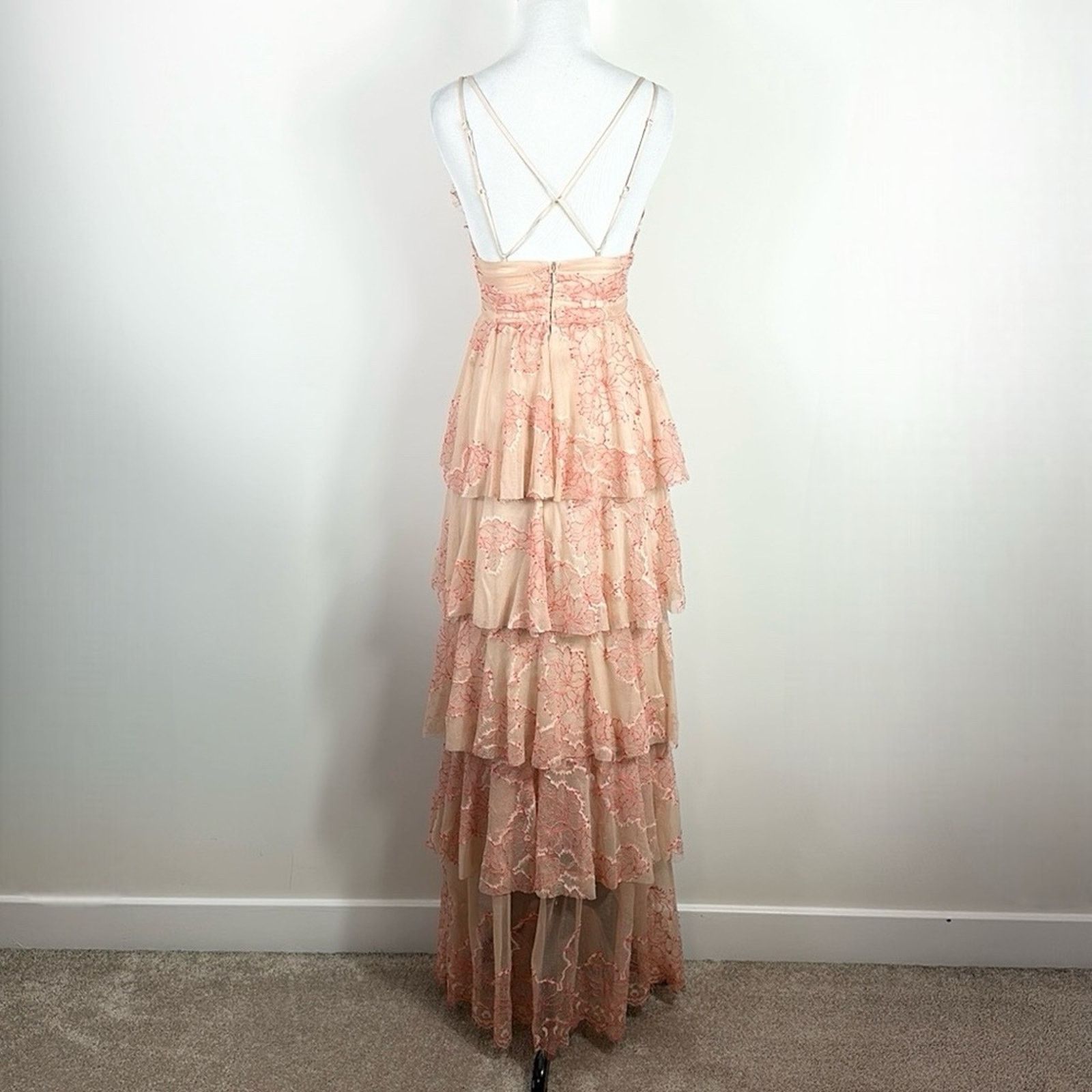 Alice McCall Alice McCall Love Is Love Tiered Lace Maxi Gown Dress Size 2 Size XS / US 0-2 / IT 36-38 - 3 Thumbnail