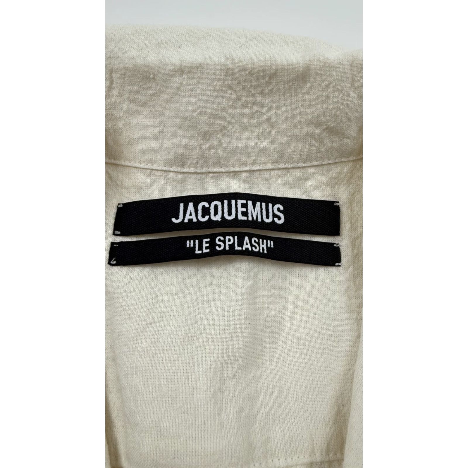Jacquemus Jacquemus Womens Shirt Cropped Linen Blend 44 Ivory Minimalist French Designer Summer Size M / US 6-8 / IT 42-44 - 2 Thumbnail