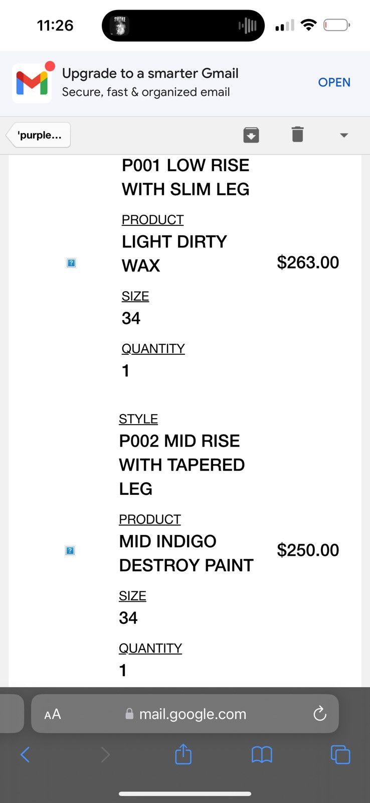 Purple Brand P001 Light Dirty Wax Size US 34 / EU 50 - 4 Thumbnail