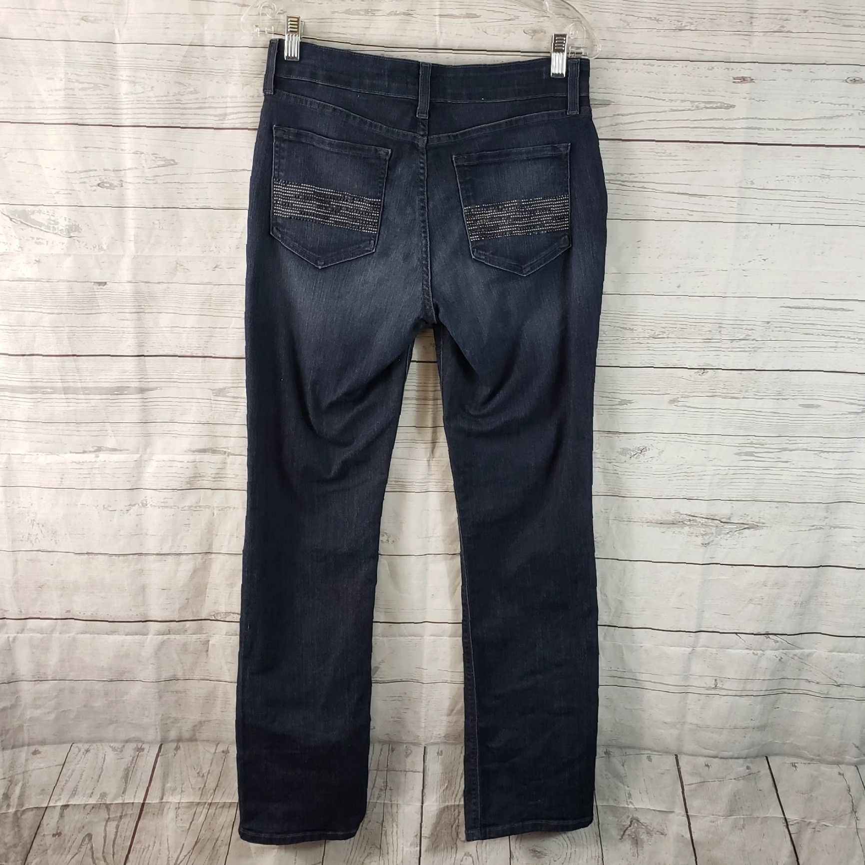 NYDJ NYDJ Jeans Womens Straight Leg Sz 4 Blue Mid Rise Pockets Denim Cotton Blend 31.5 Inseam 9 Rise Size 27" / US 4 / IT 40 - 3 Thumbnail
