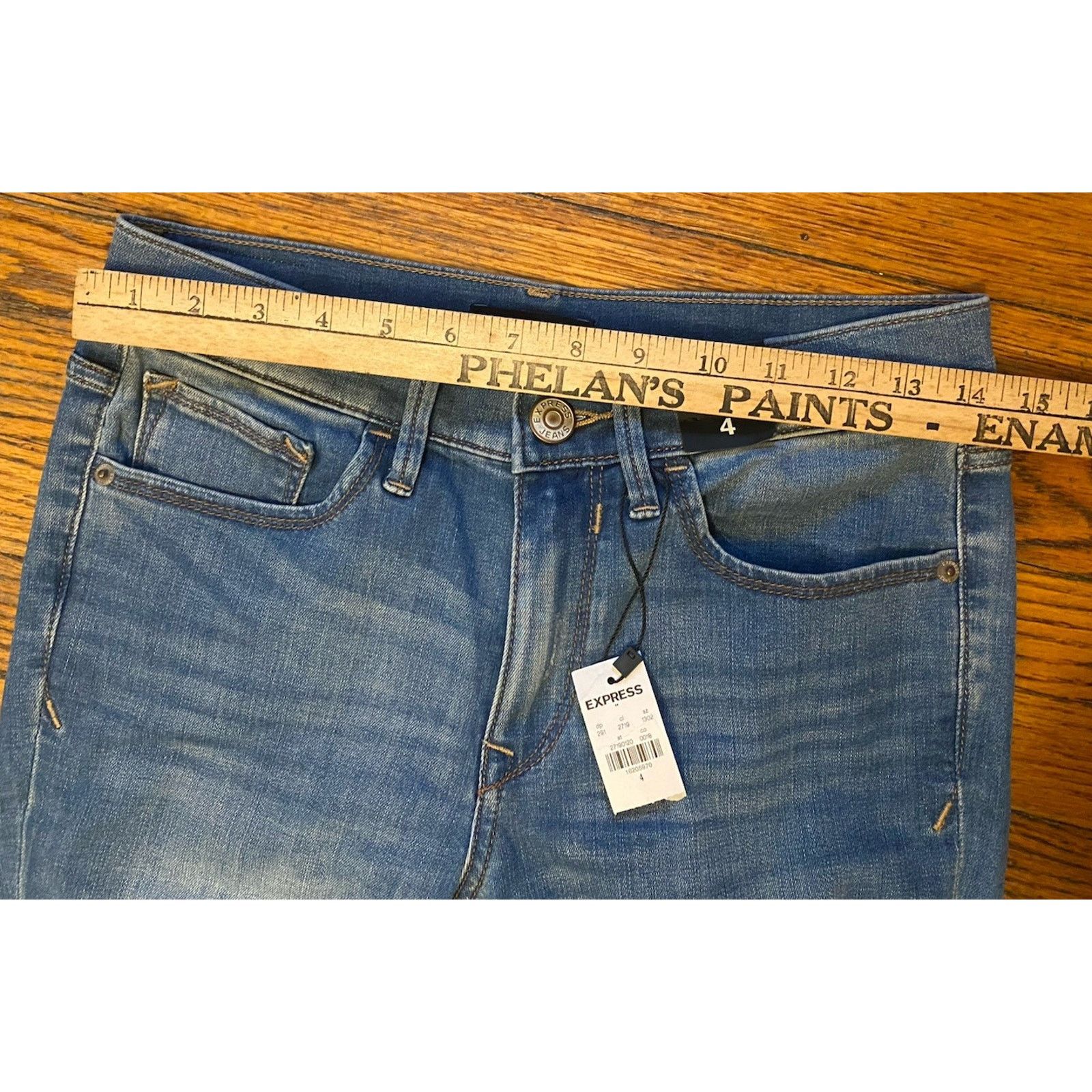 Express NWT Express Denim Stretch Leggings Pants Women’s 4 Mid Rise Size 27" / US 4 / IT 40 - 4 Thumbnail