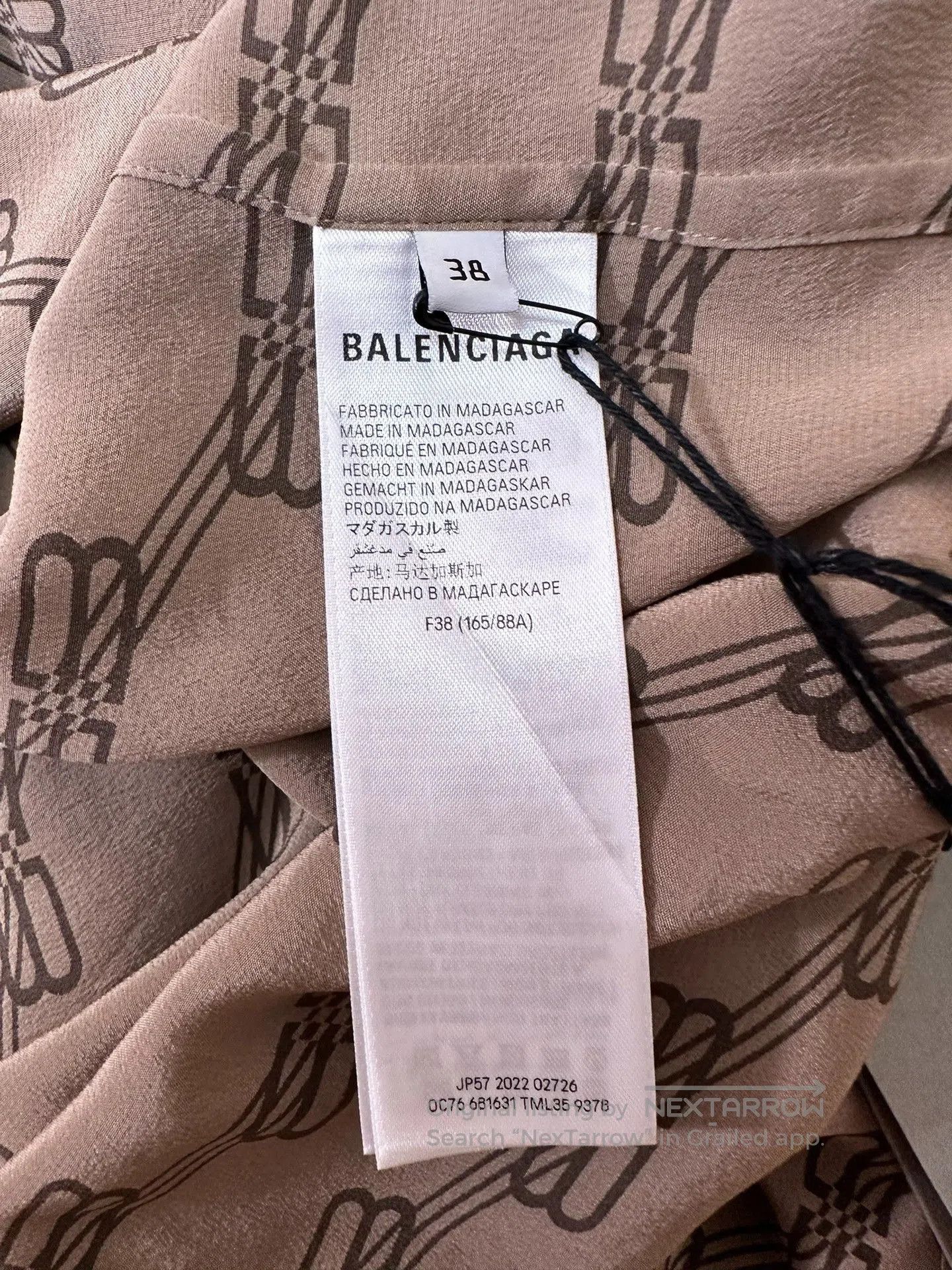 Balenciaga Balenciaga Double B Logo Silk Brown Shirt. Size S / US 4 / IT 40 - 5 Thumbnail