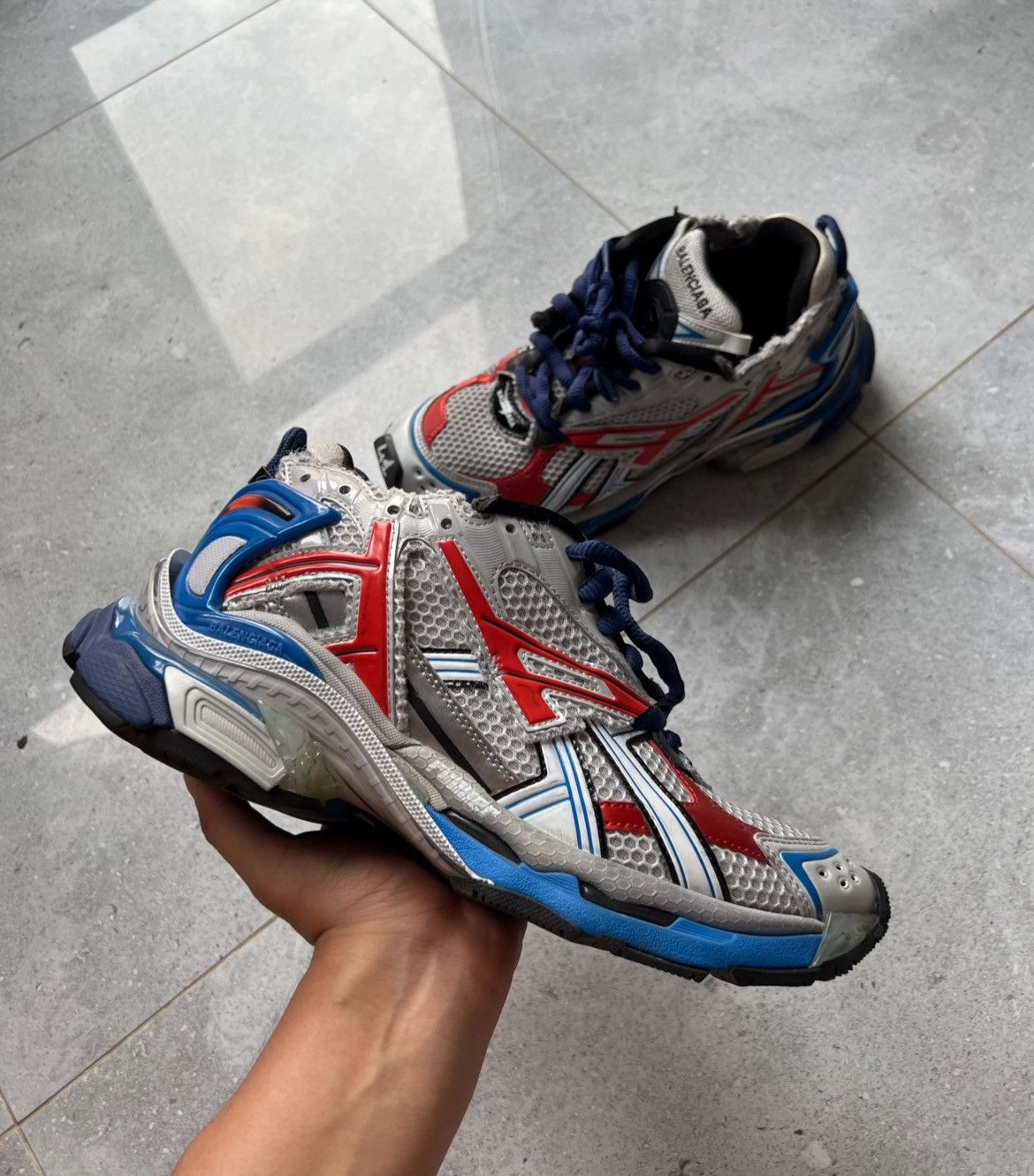 Balenciaga Balenciaga Red Grey Blue runner Size US 8 / EU 41 - 1 Thumbnail