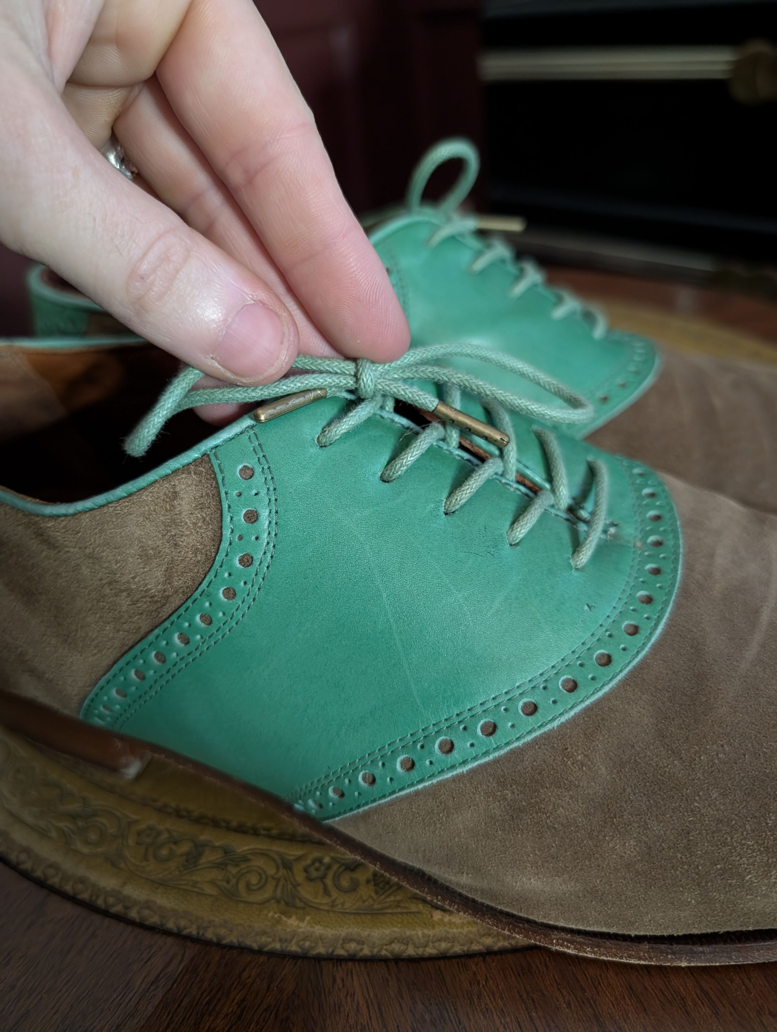 Florsheim FLORSHEIM BY DUCKIE BROWN leather brogue bowling shoes brown Size US 12 / EU 45 - 6 Thumbnail