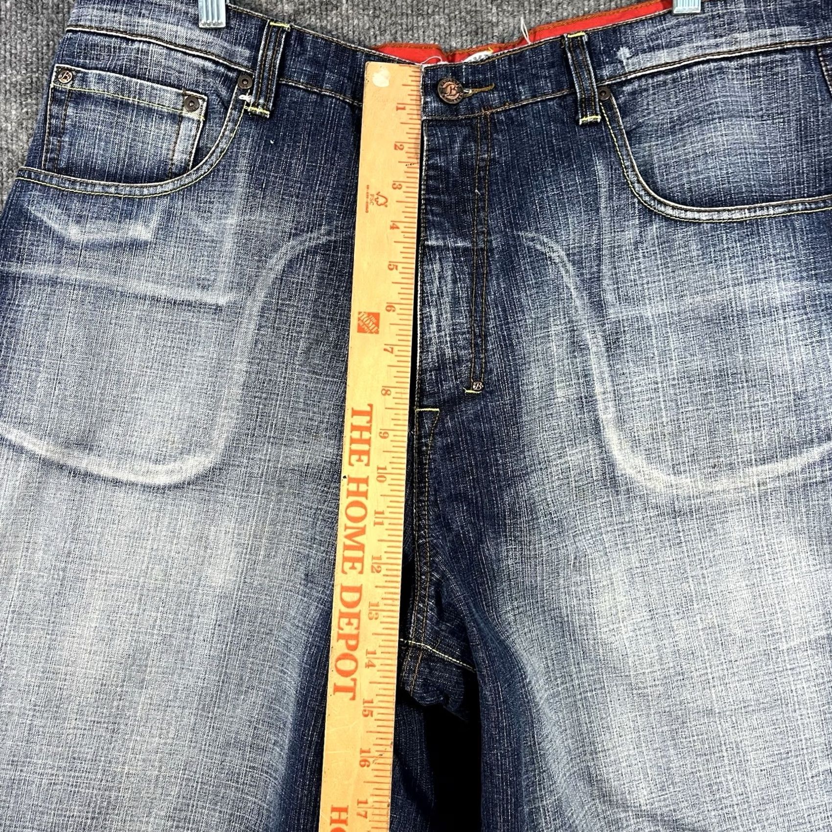 Express VINTAGE Brooklyn Xpress Bermuda Shorts Men 40 Blue Cotton Flat Front 90s Grunge Hip Hop Skater Jorts Size US 40 / EU 56 - 3 Thumbnail