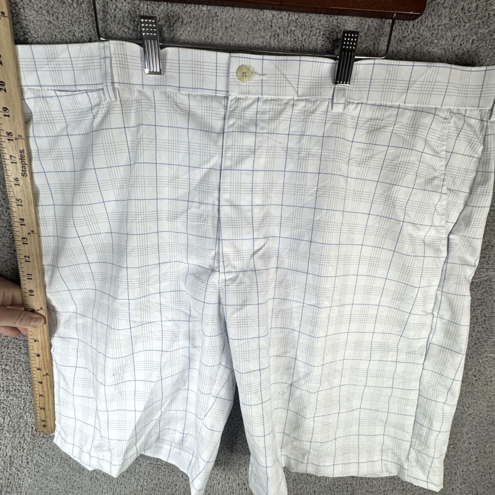 Hogan Ben Hogan Shorts Mens 42 White Check Performance Golf Moisture Wicking UPF 15 Sportswear Casual Athletic Size US 42 / EU 58 - 7 Thumbnail