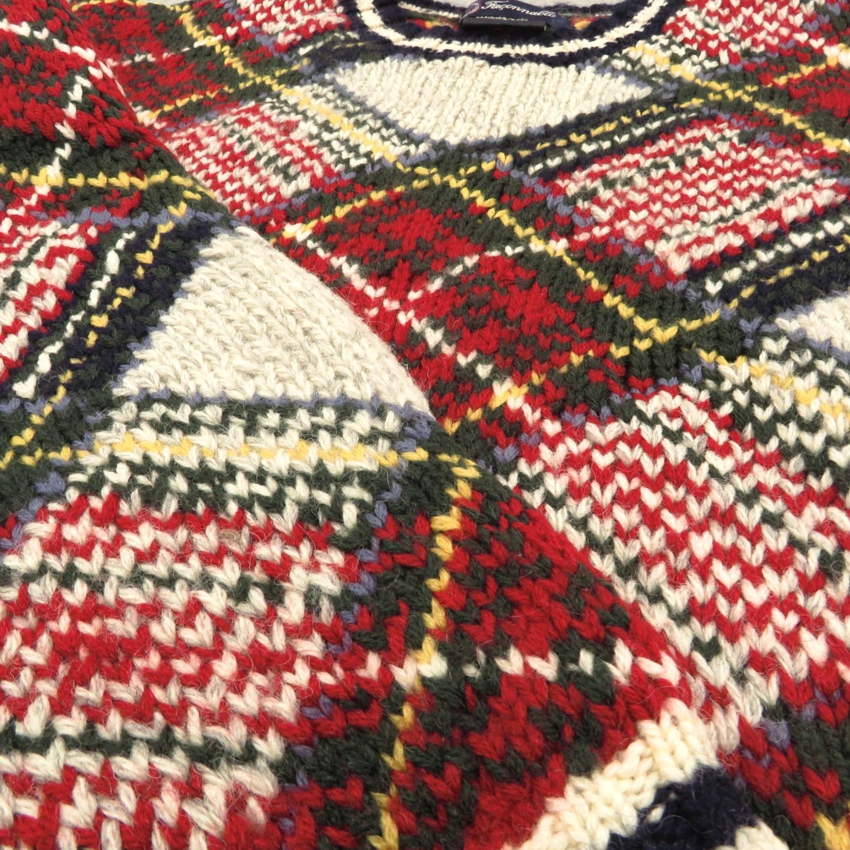 Faconnable VINTAGE Faconnable Sweater Men Wool Birdseye Fisherman Heavy Chunky Jumper Size US S / EU 44-46 / 1 - 3 Thumbnail