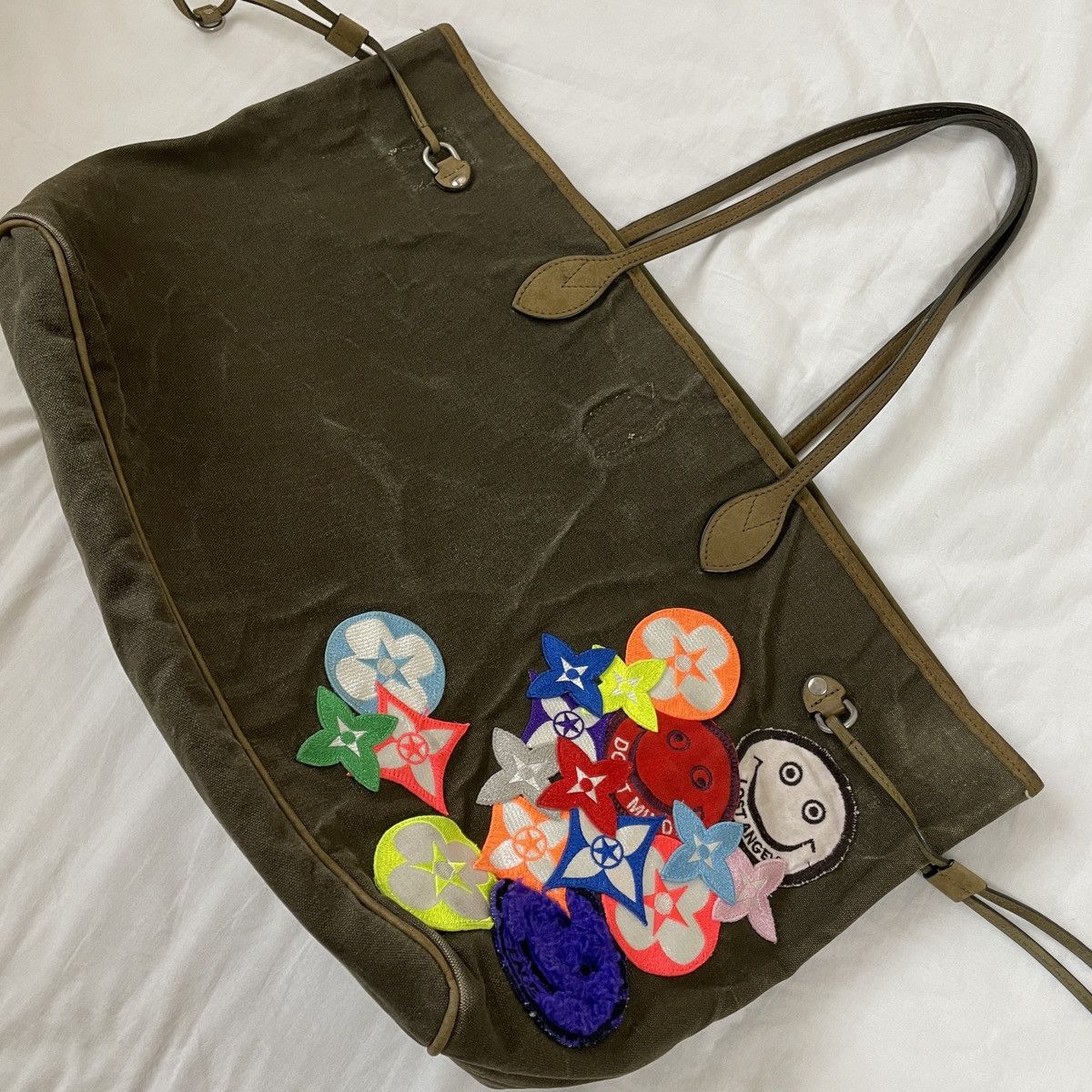 image of Readymade A Love Movement Monogram Patch Roomy Bag in Khaki, Men's
