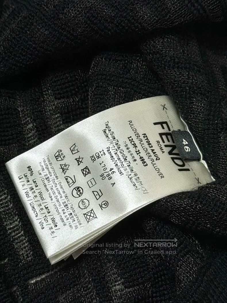 Fendi Fendi Black FF full print wool knitwear, classic style Size US S / EU 44-46 / 1 - 5 Thumbnail
