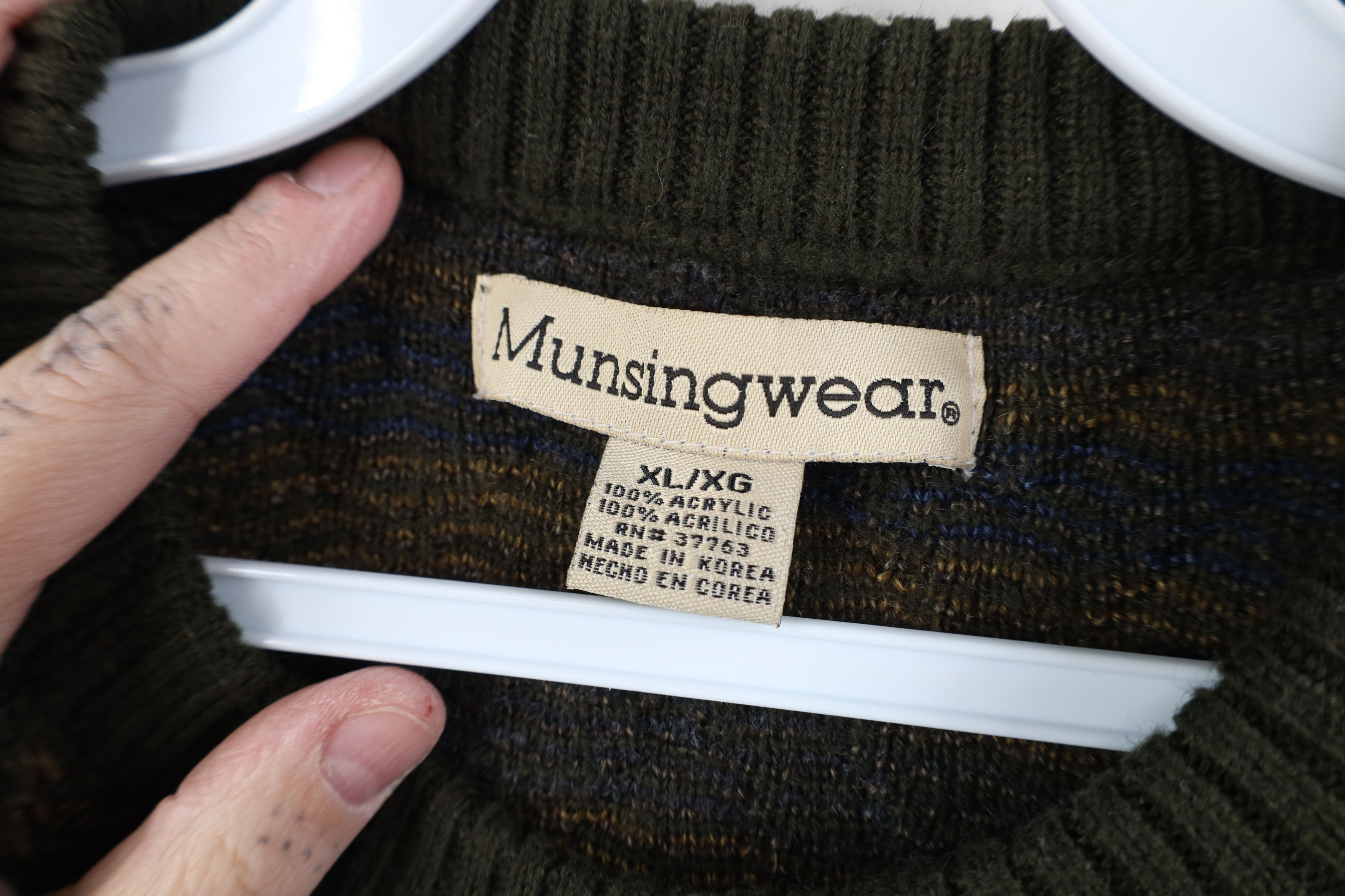 Vintage Vintage 90s Streetwear Knit Crewneck Sweater Earth Tone Size US XL / EU 56 / 4 - 7 Thumbnail