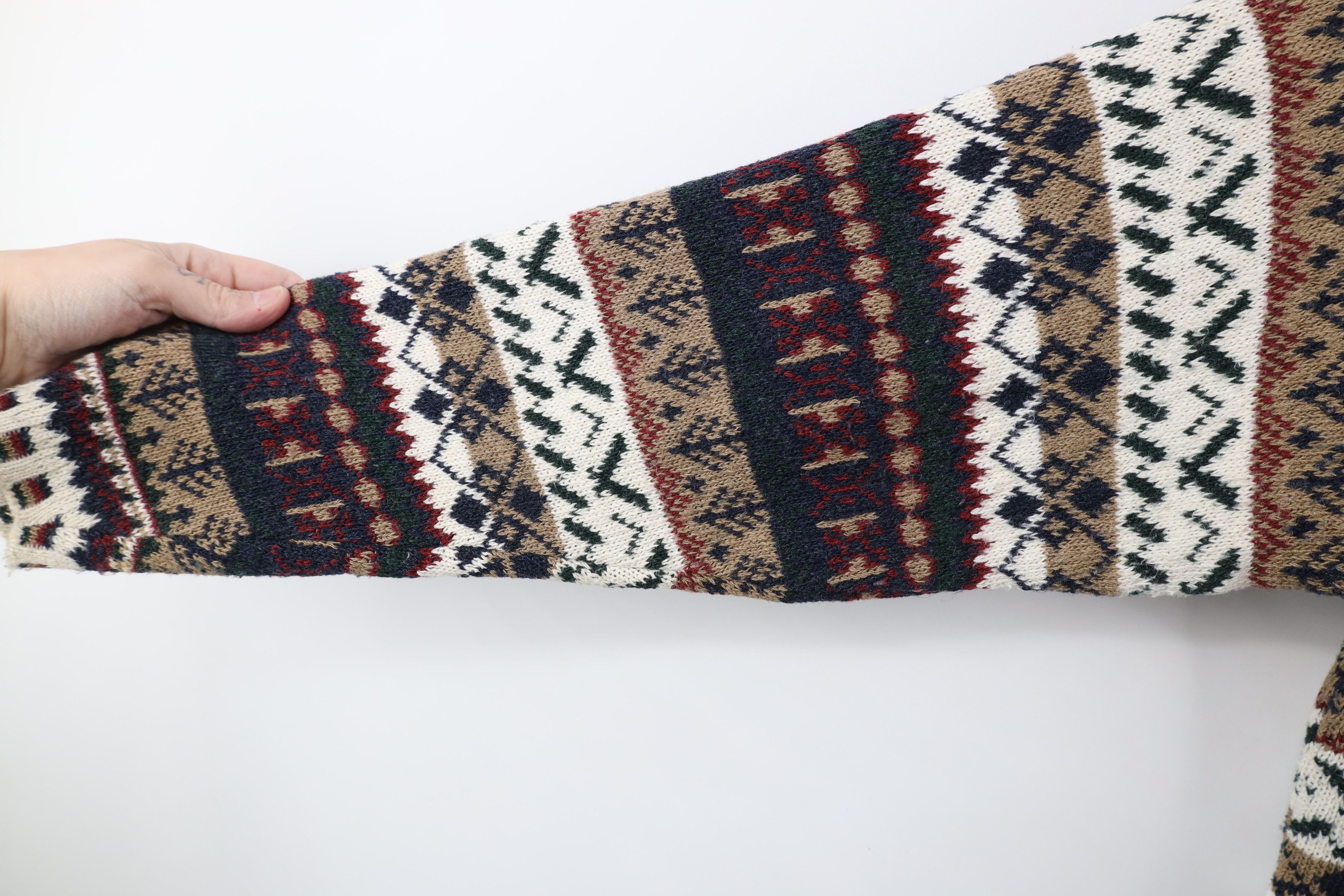 Vintage Vintage 90s Streetwear Fair Isle Turtleneck Tunic Sweater Size M / US 6-8 / IT 42-44 - 5 Thumbnail
