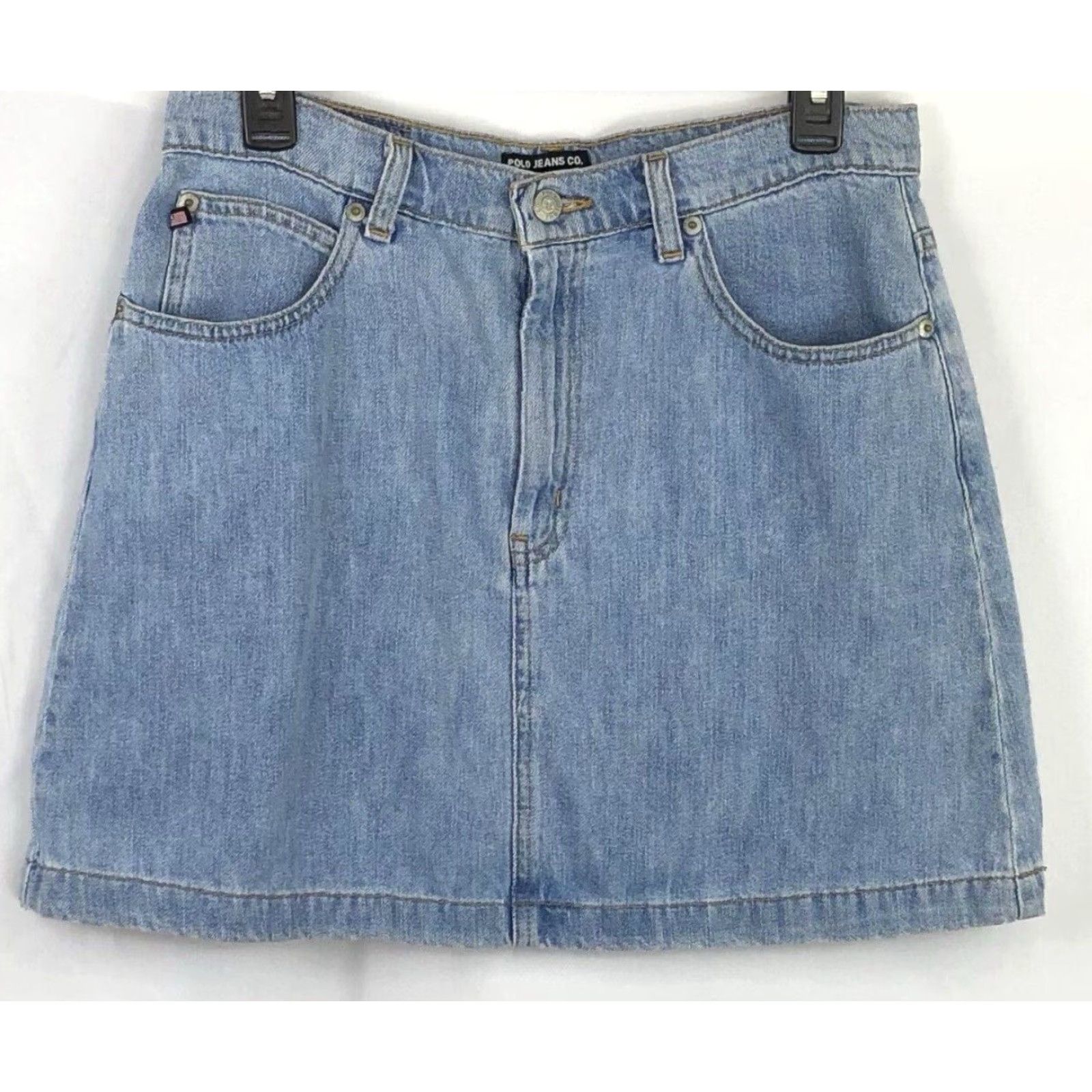 Ralph Lauren VINTAGE Ralph Lauren Mini Skirt 10 Blue Denim 30"W 17" Length 90s Y2K Short Women Skirt Mens Womens Girls? Size 32" / US 10 / IT 46 - 2 Thumbnail