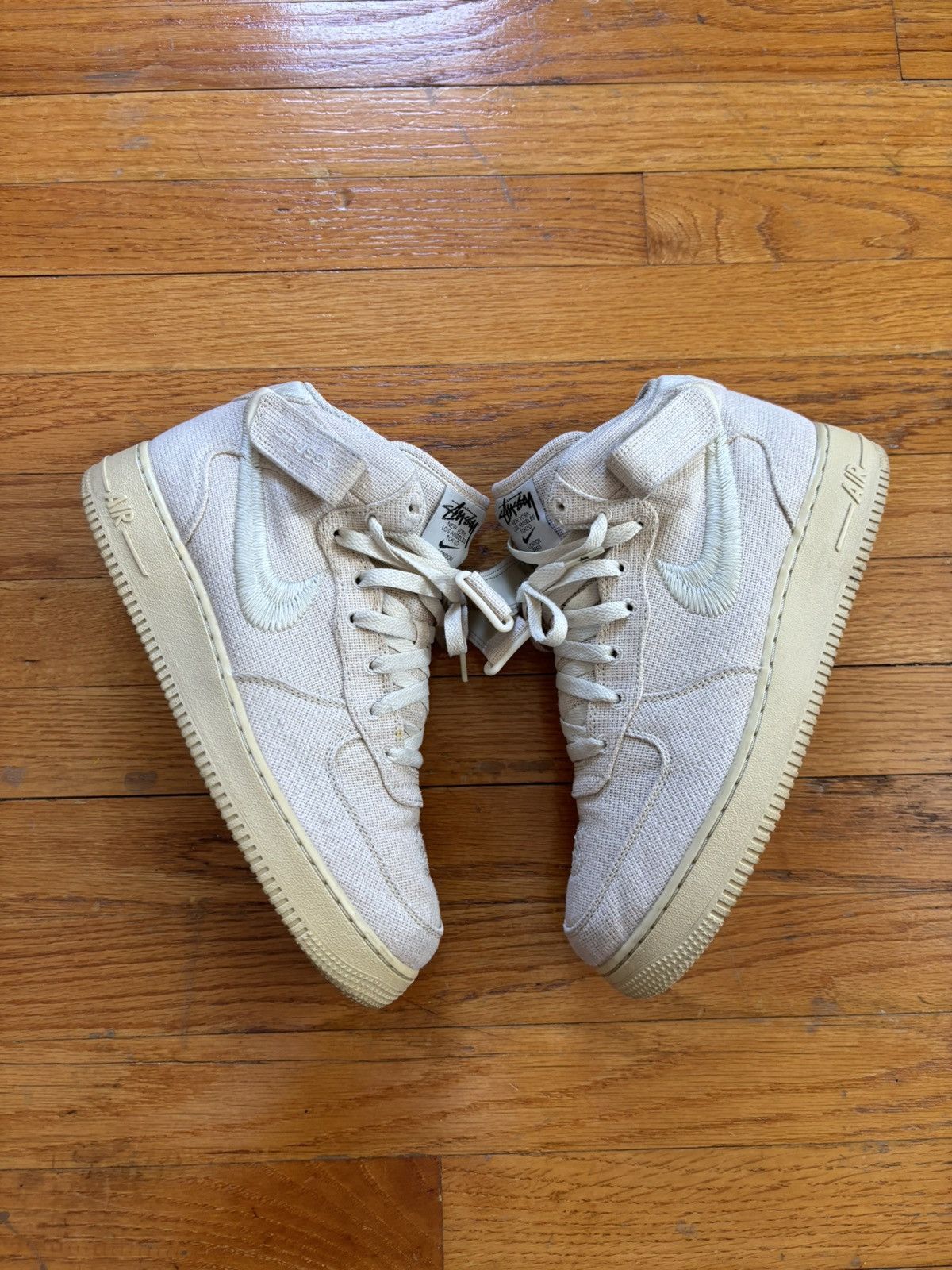Nike × Stussy Nike Air Force 1 Mid Stussy Fossil Size 8.5 Size US 8.5 / EU 41-42 - 2 Thumbnail