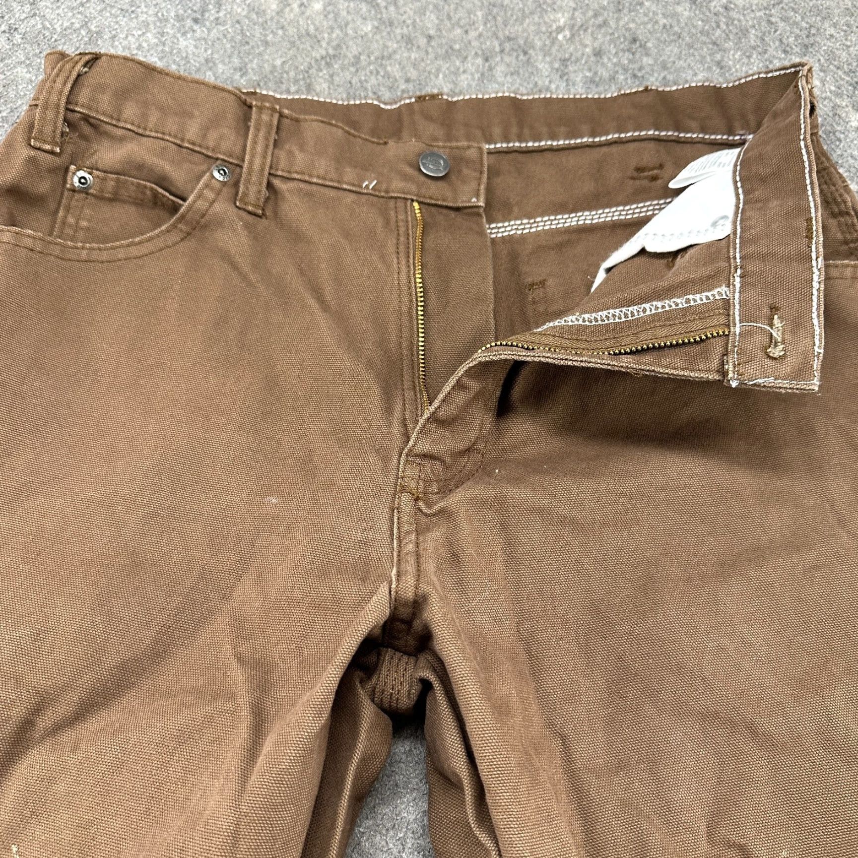 Dickies Dickies Pants Mens 34x32 Brown Carpenter Regular Fit Straight Canvas Workwear Size US 34 / EU 50 - 2 Thumbnail