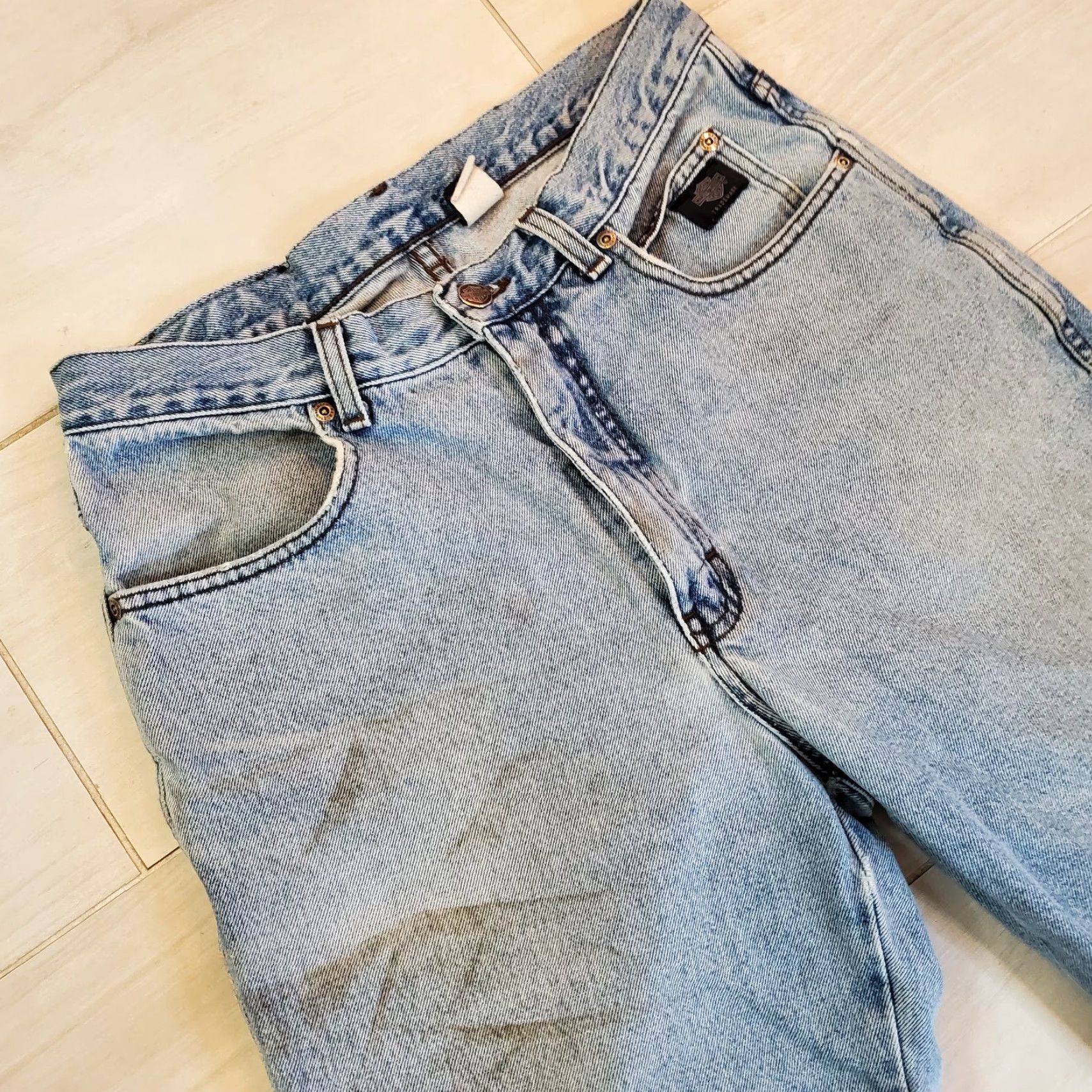 Harley Davidson VINTAGE Harley Davidson Jeans Straight 32x32 90s Denim Blue Mens Regular 5-Pocket USA Made Size US 32 / EU 48 - 2 Thumbnail