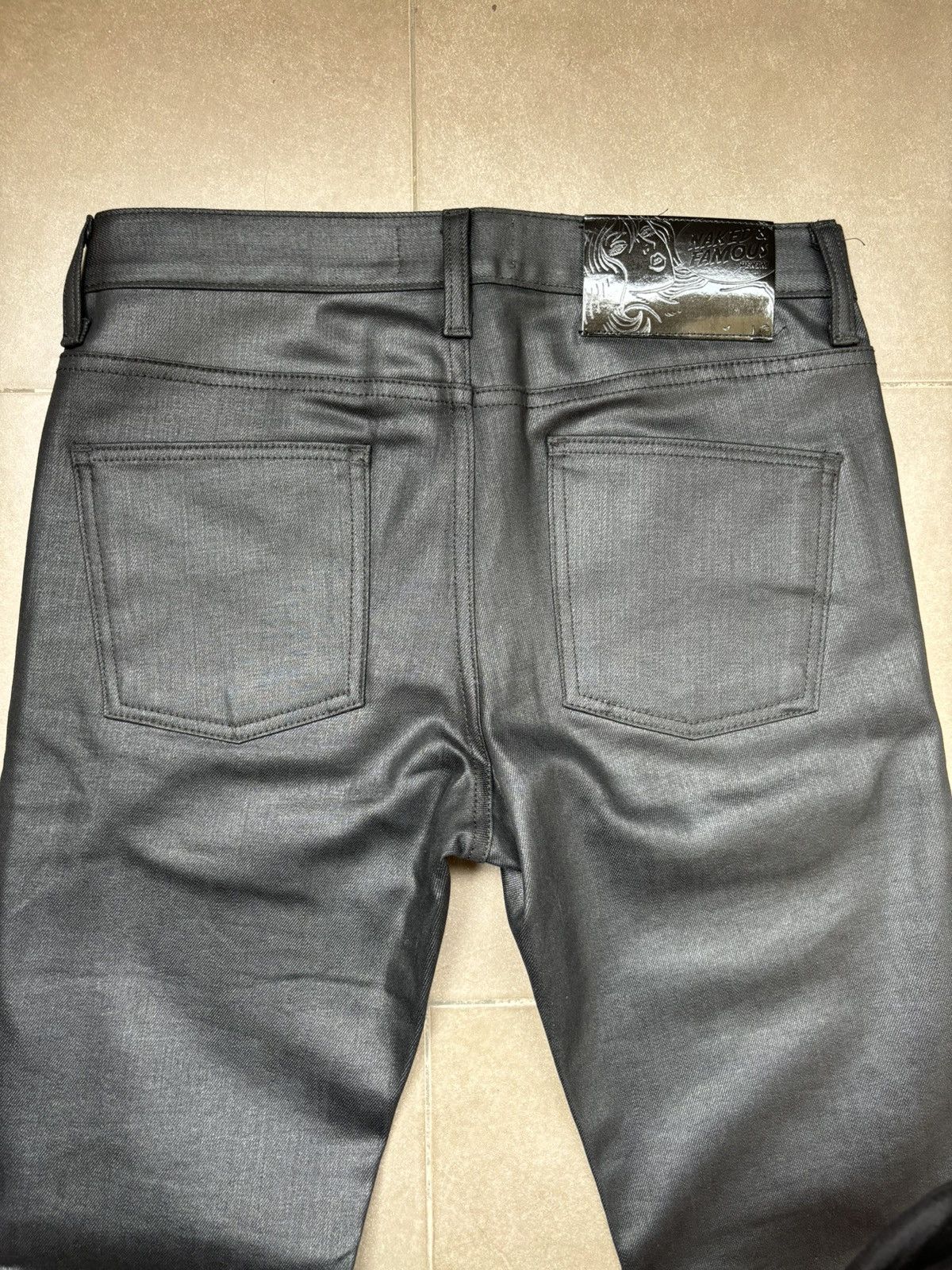 Naked & Famous Naked & Famous Denim - Black Waxed Jeans Size US 31 - 11 Thumbnail