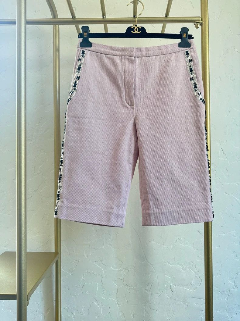 Chanel Chanel 21s pink beaded denim pants Size 42" / US 20 - 1 Thumbnail