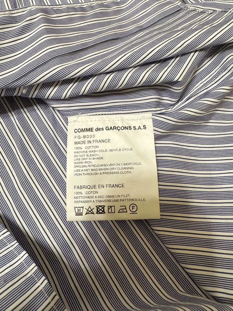 Comme des Garcons Comme Des Garcons Blue and white striped shirt Size S / US 4 / IT 40 - 4 Thumbnail