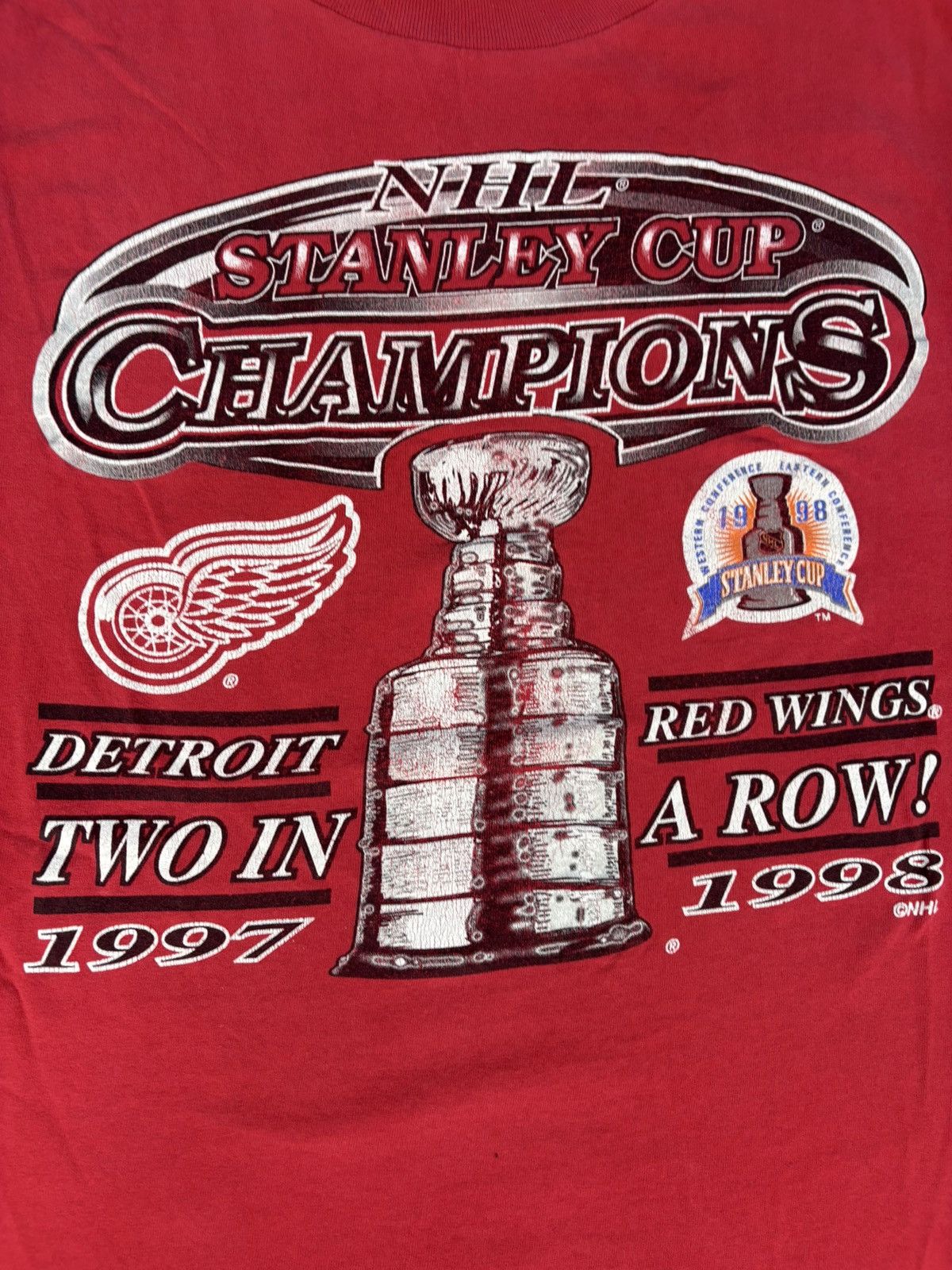 Logo 7 × Vintage 1998 Detroit Red Wings Stanley Cup Champions T-Shirt Size US XL / EU 56 / 4 - 3 Thumbnail
