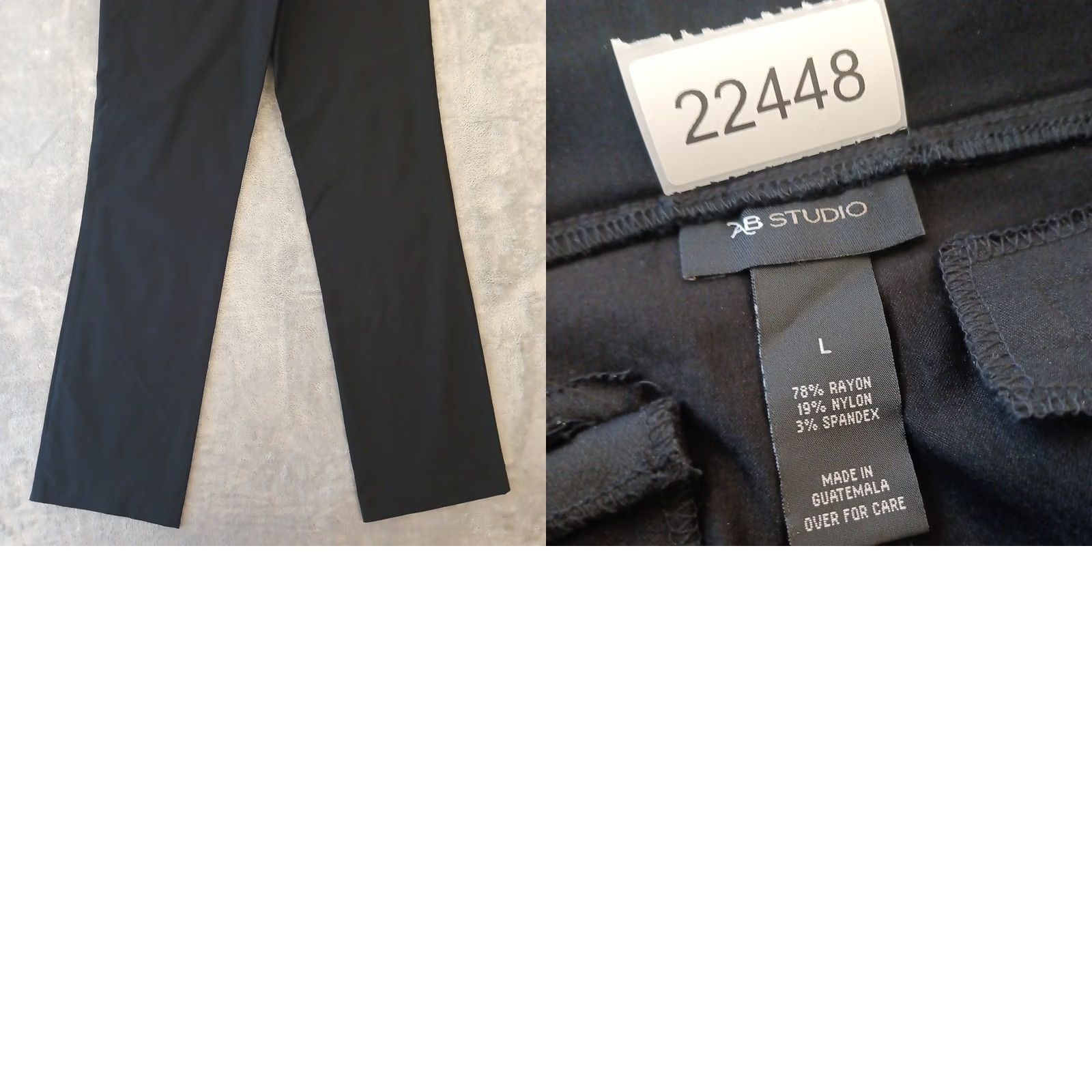 Vintage AB Studio Dress Pants Womens Large Black Pull On Stretch High Rise 34x32 Size 36" / US 14 / IT 50 - 8 Thumbnail