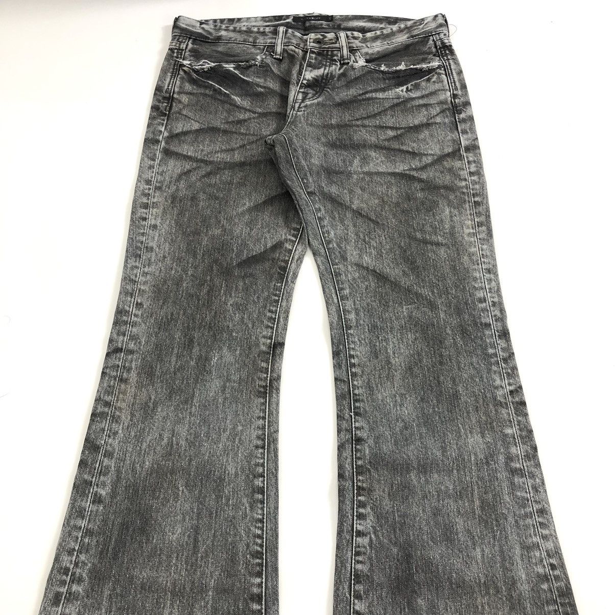 CIVARIZE 📦SOLD📦 Civarize Zip Leg Distressed Fade Flared Jeans BootCut Size US 31 - 2 Thumbnail