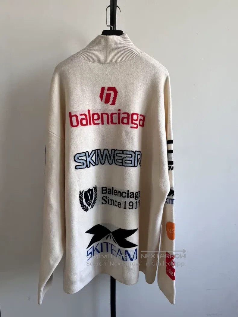 Balenciaga Balenciaga Letter Print High Neck Raglan Long Sleeve Sweat Size US S / EU 44-46 / 1 - 2 Thumbnail