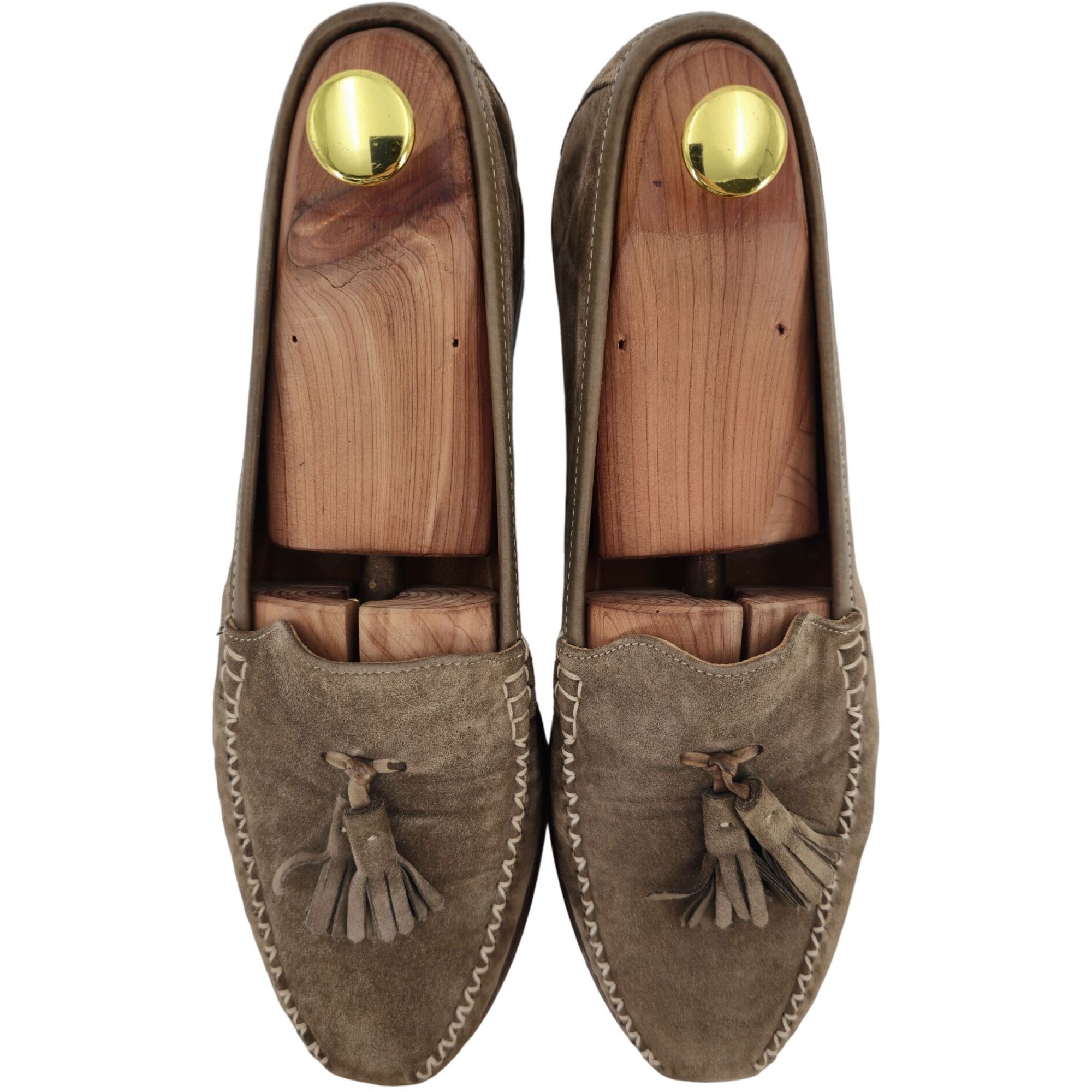 Salvatore Ferragamo Vintage Salvatore Ferragamo Italy Dress Shoe Taupe Suede 8.5 Size US 8.5 / EU 41-42 - 8 Thumbnail