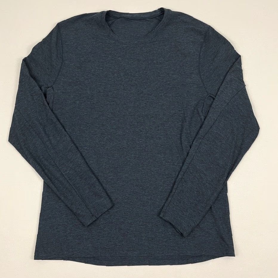Lululemon Lululemon Surge Warm Shirt Mens XL Heather Blue Active Running Stretch M3AOQS Size US XL / EU 56 / 4 - 3 Thumbnail