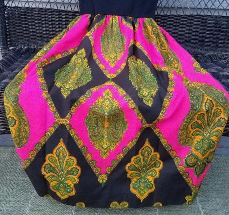 Other New VINTAGE Maxi Dress ~ Fleur de Lis Size M / US 6-8 / IT 42-44 - 2 Thumbnail