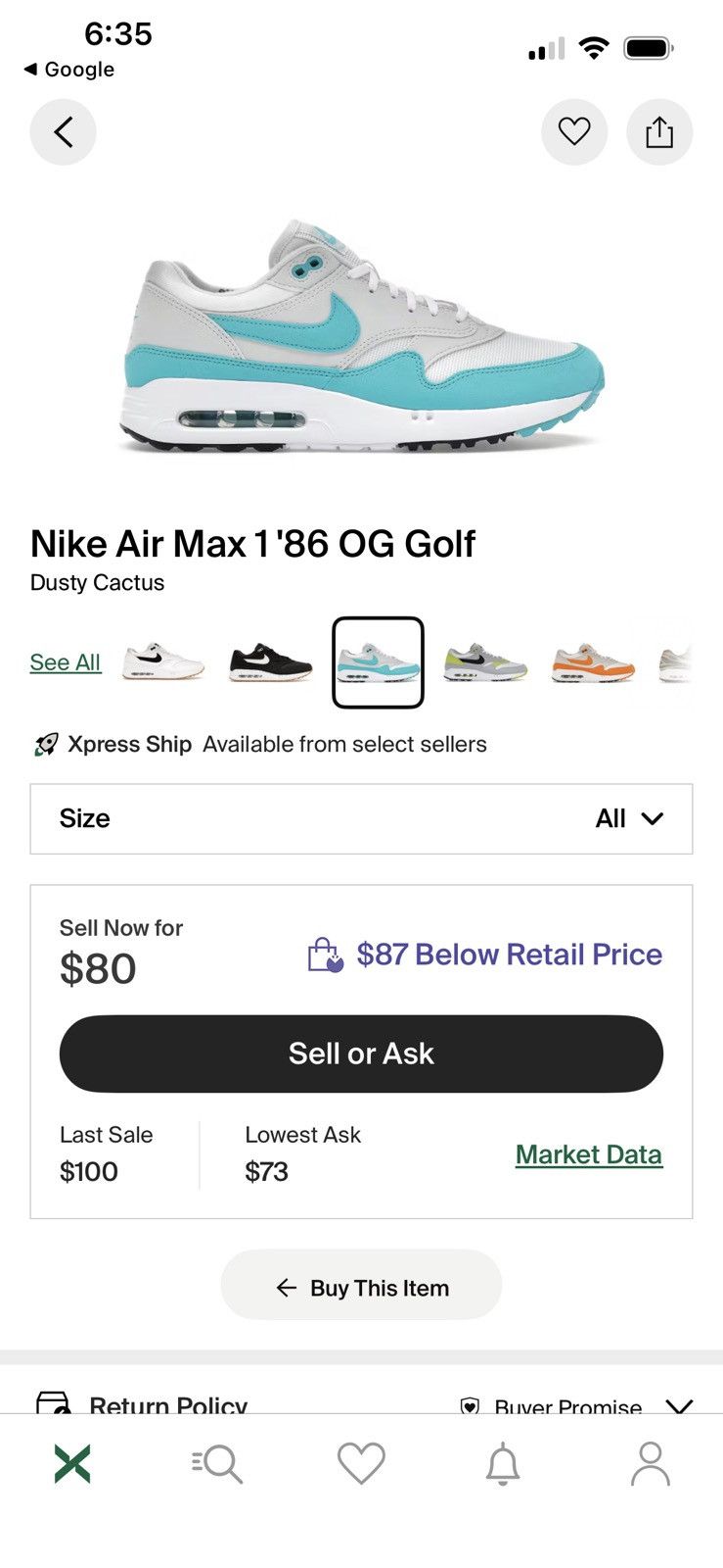 Nike Nike Air max 1 ‘86 OG Size US 9.5 / EU 42-43 - 6 Thumbnail