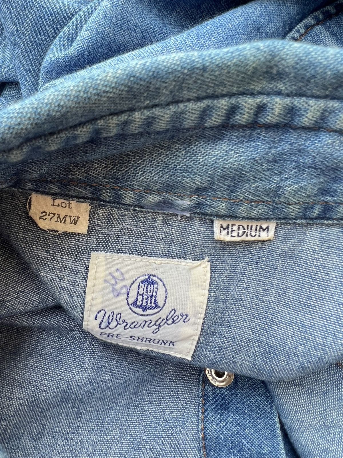 Vintage Vintage 90s Wrangler Blue Bell Lot 27MW Western Denim Shirt Size US M / EU 48-50 / 2 - 22 Thumbnail