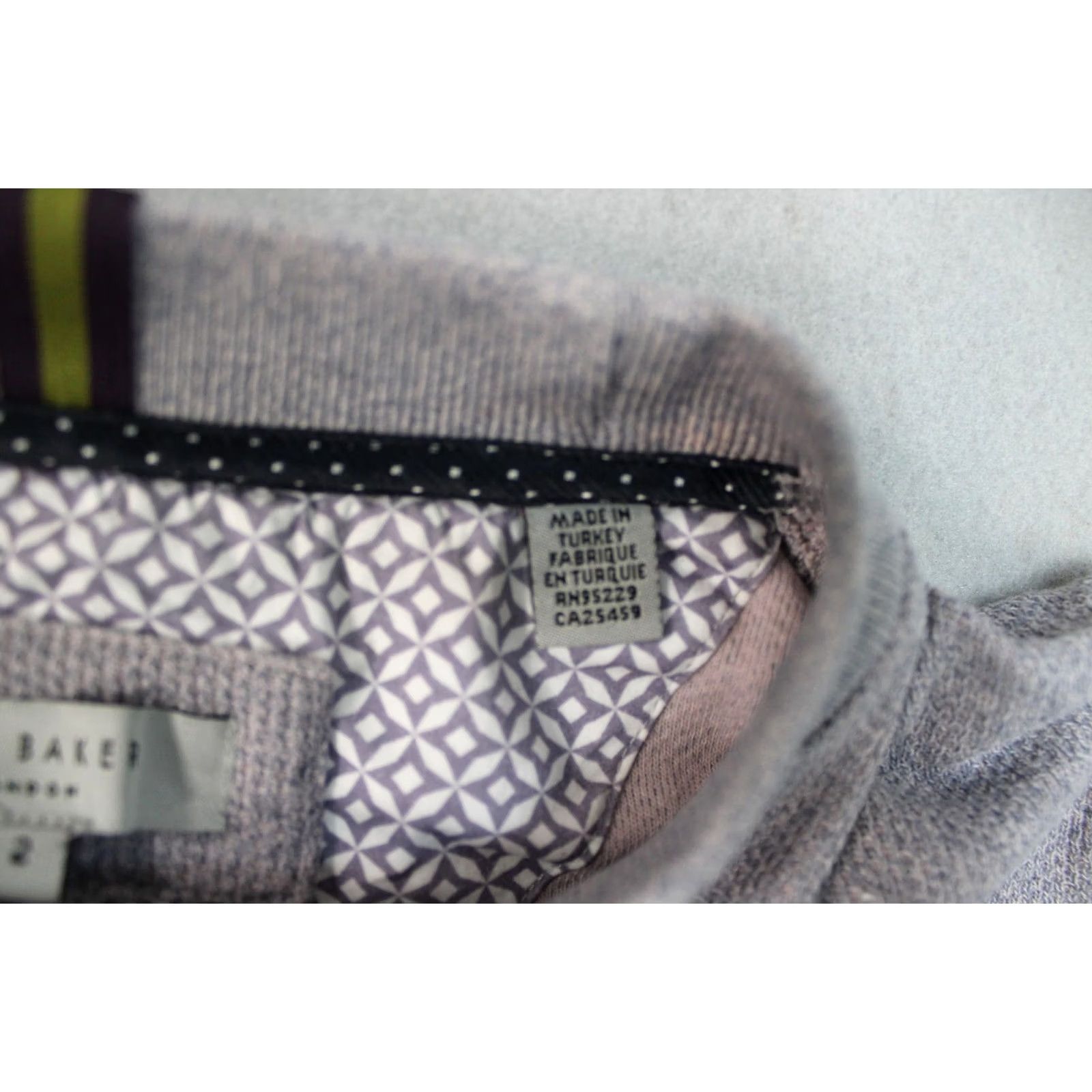 Ted Baker Ted Baker Mens Medium Gray Crewneck Knit Pullover Top Sweater Cotton Blend Trim Size US S / EU 44-46 / 1 - 6 Thumbnail