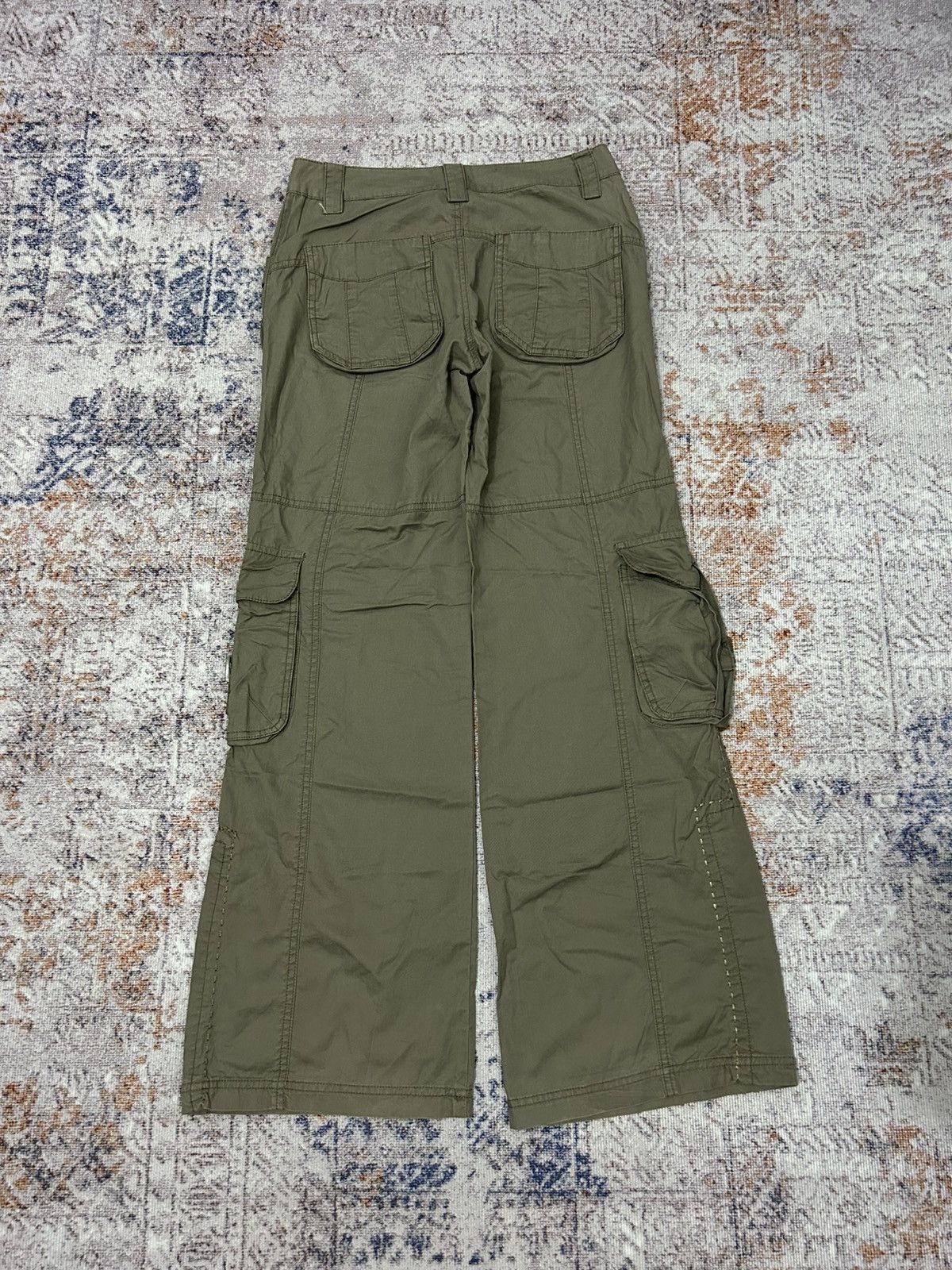 Le Grande Bleu (L.G.B.) Japanese Army Cargo Flare Pants Goa style Size US 28 / EU 44 - 3 Thumbnail
