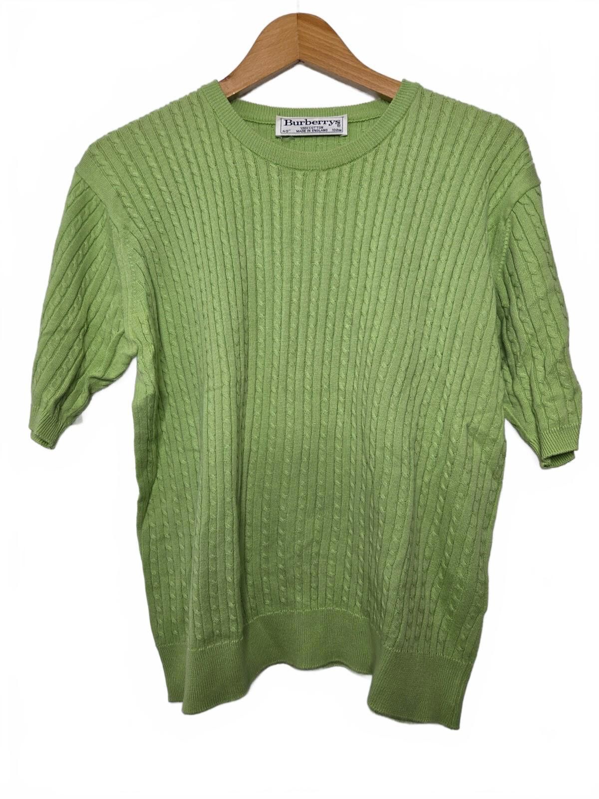 Burberry Burberry's Sweater Women's Medium Cable Knit Green Size M / US 6-8 / IT 42-44 - 1 Thumbnail